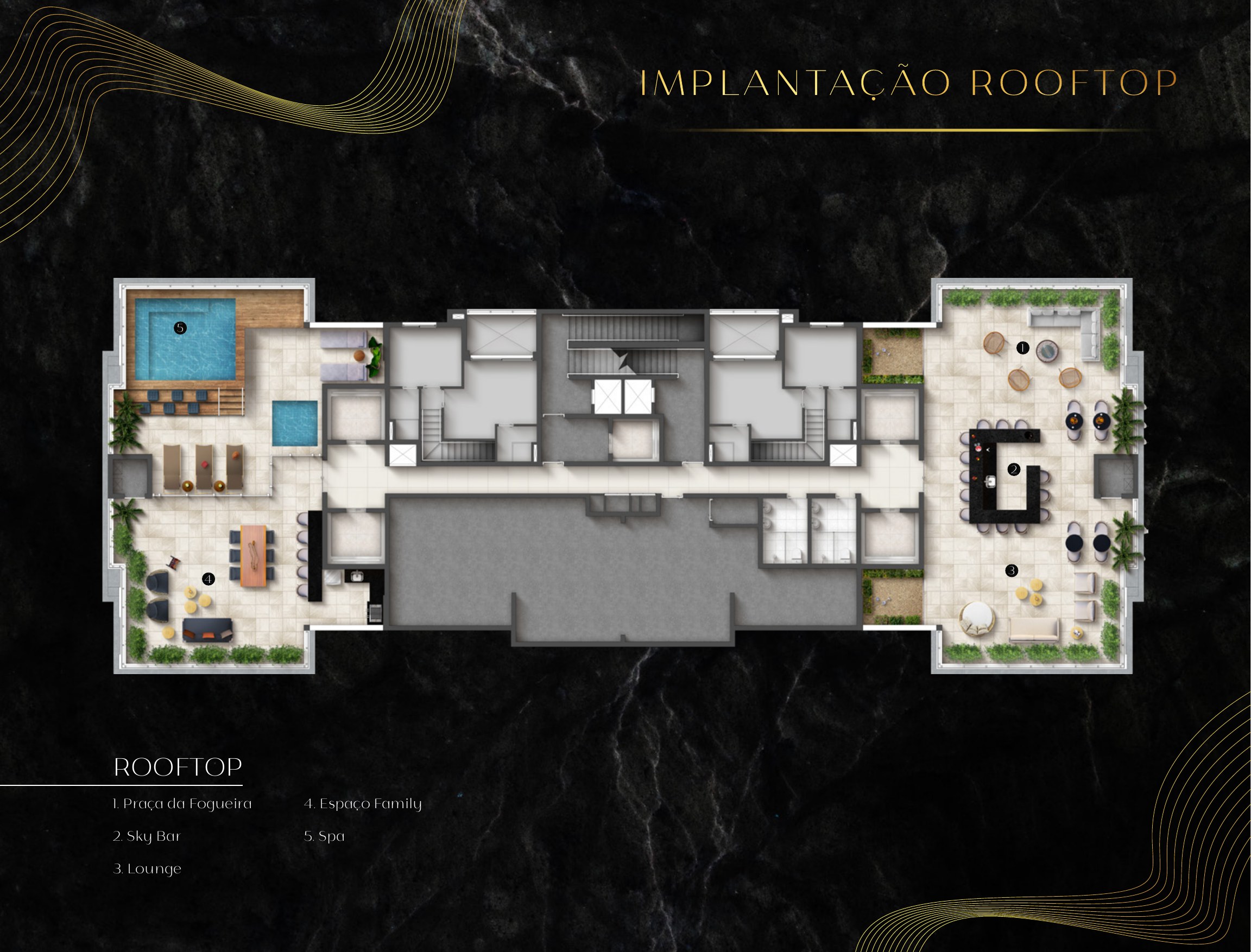 Implantação do rooftop — Symmetry Residence