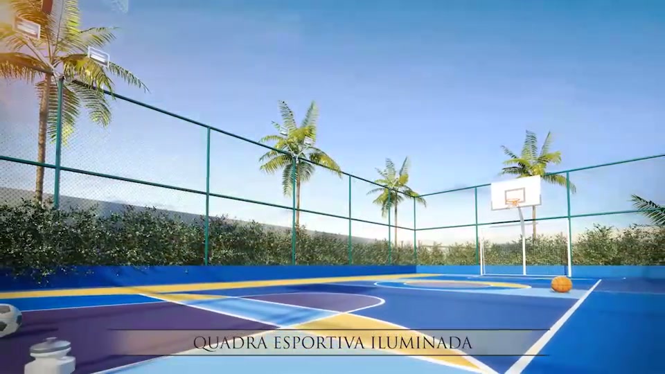 Quadra esportiva iluminada (14 x 8 m) — Sole Condomínio Clube