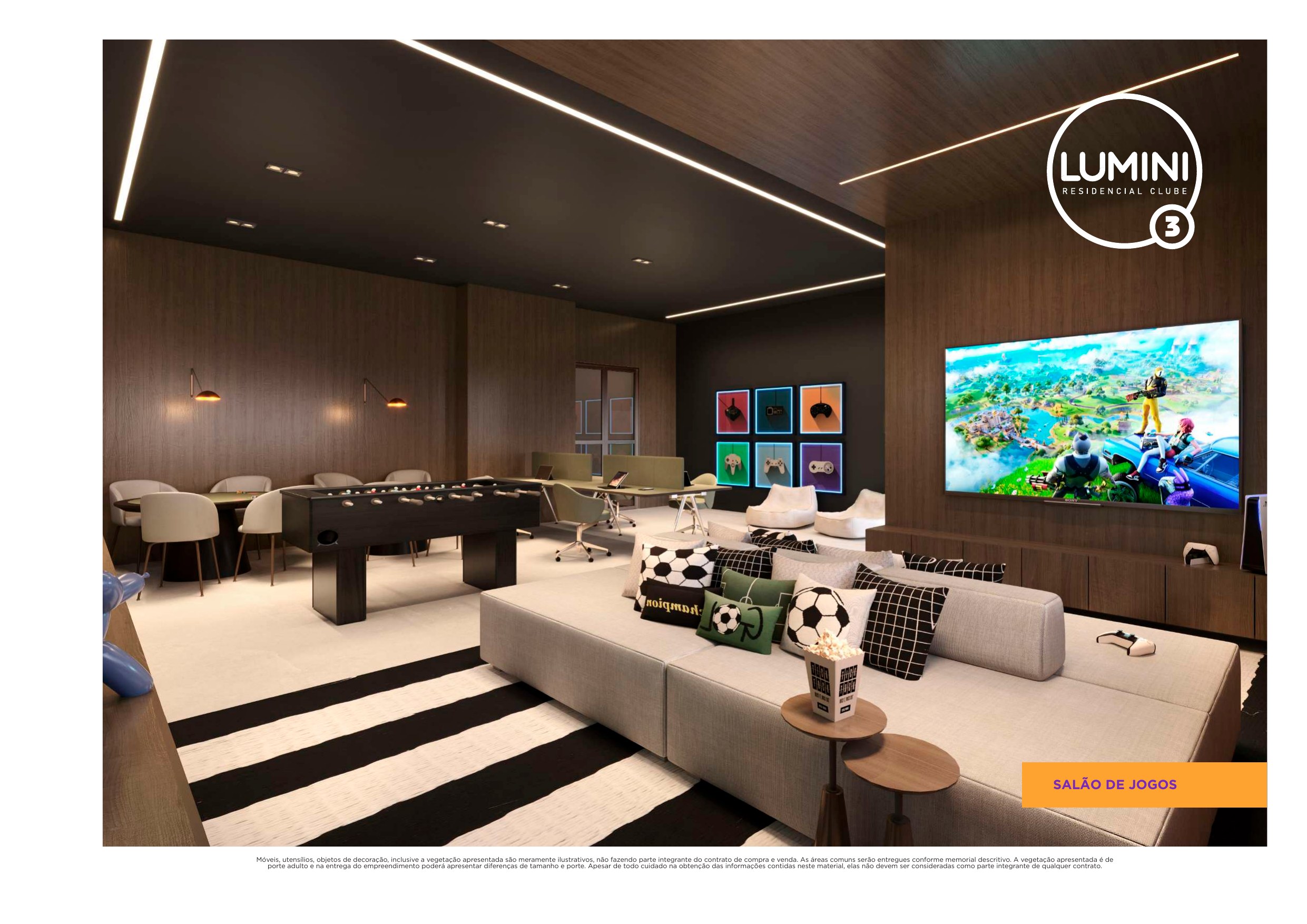 Salão de jogos — Lumini 3 Residencial Clube