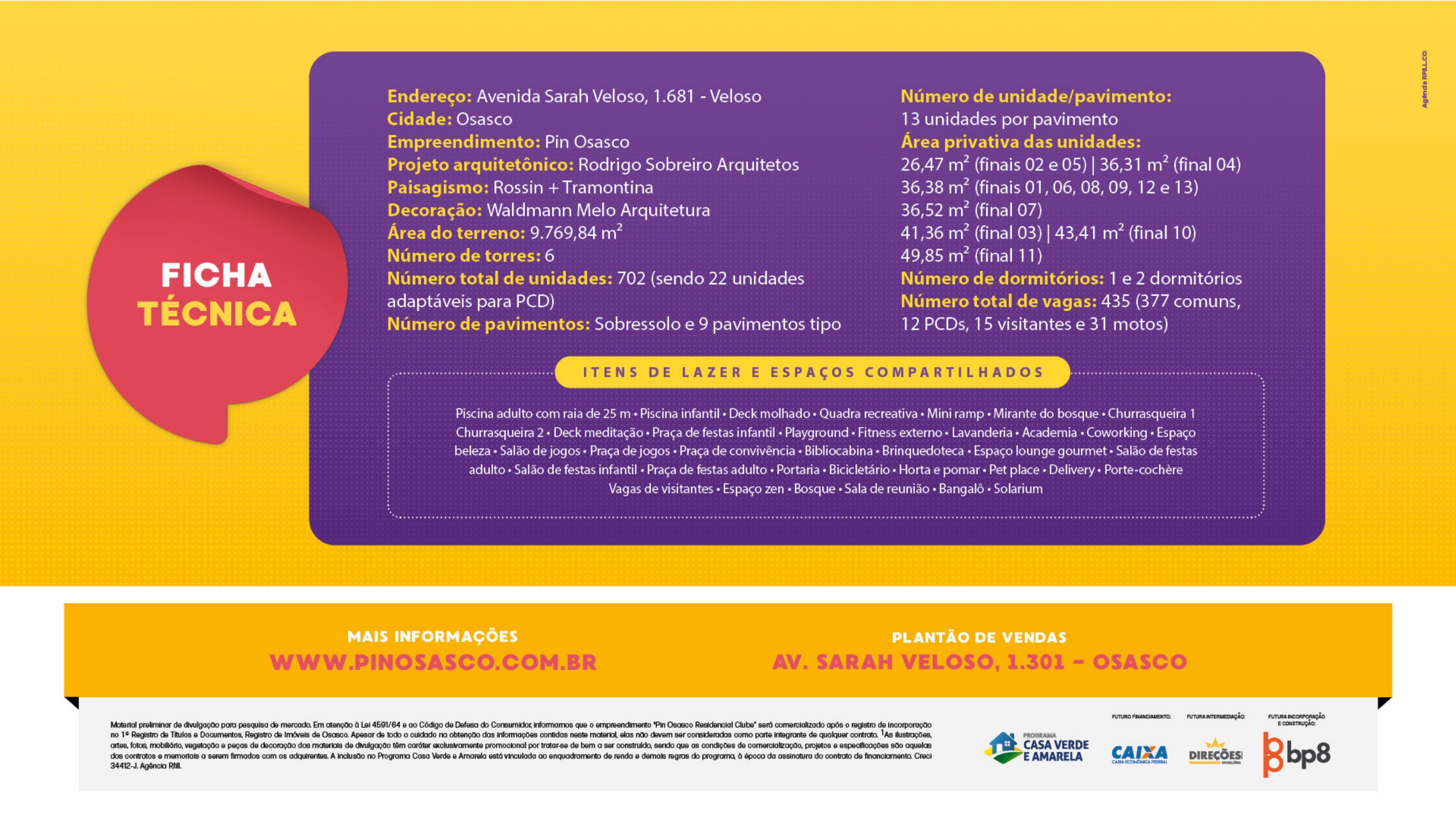 Ficha técnica — PiN Osasco Residencial Clube