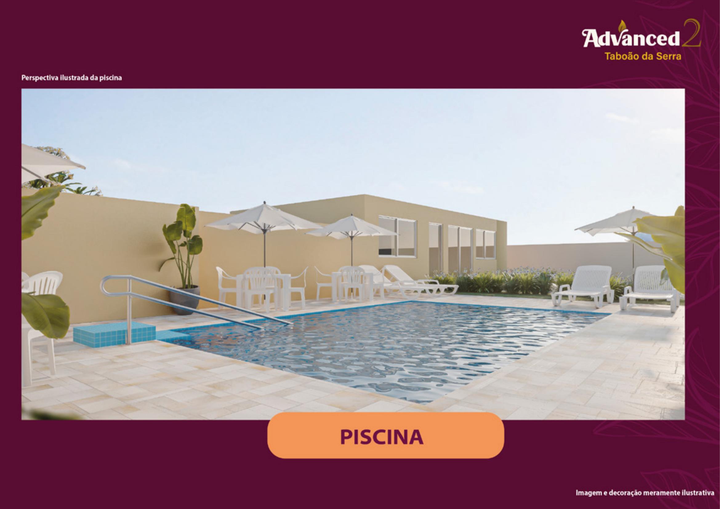 Perspectiva ilustrada da piscina — Advanced 2 Taboão da Serra