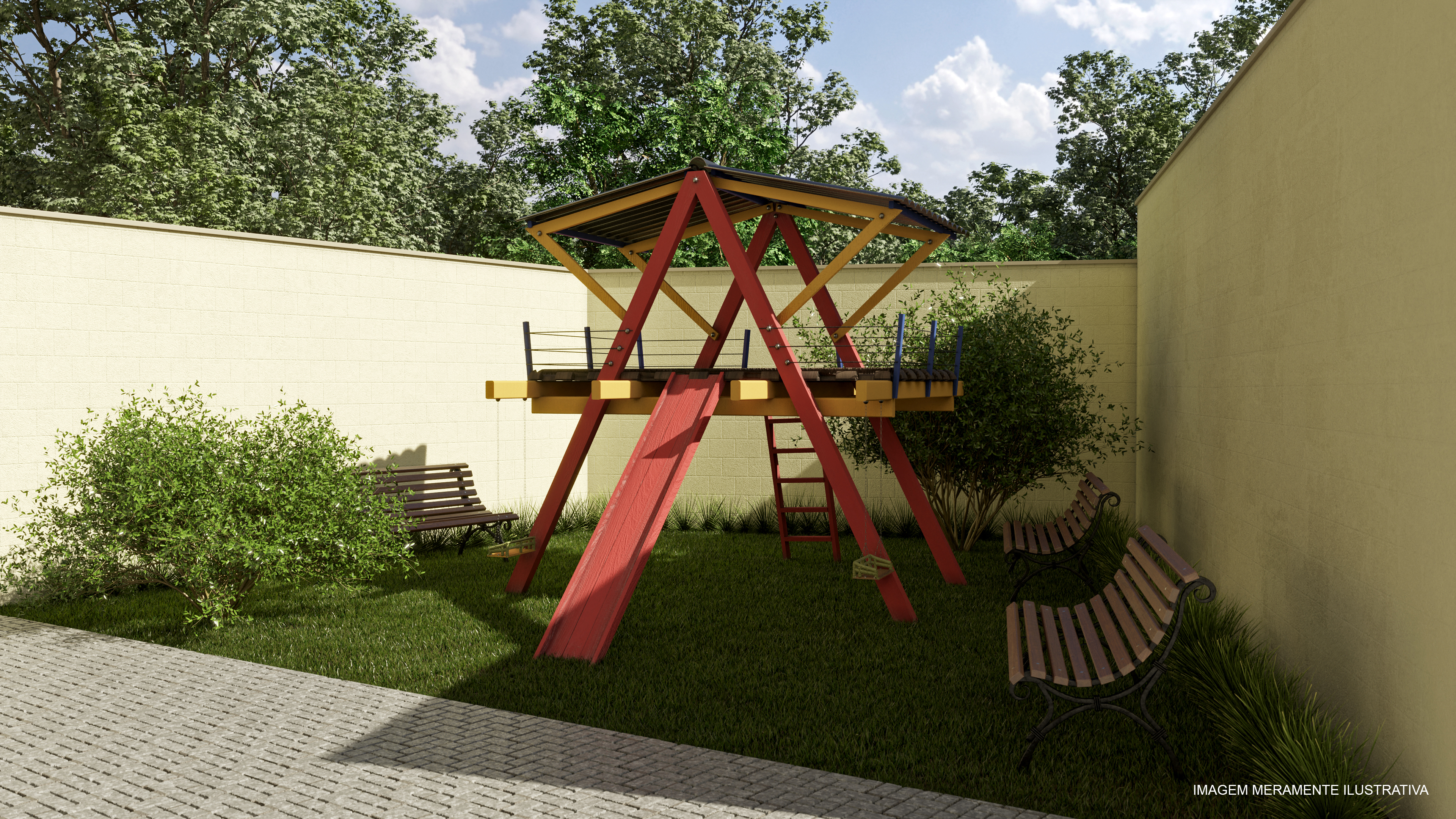 Playground — brinquedos e piso emborrachado — Advanced Taboão I