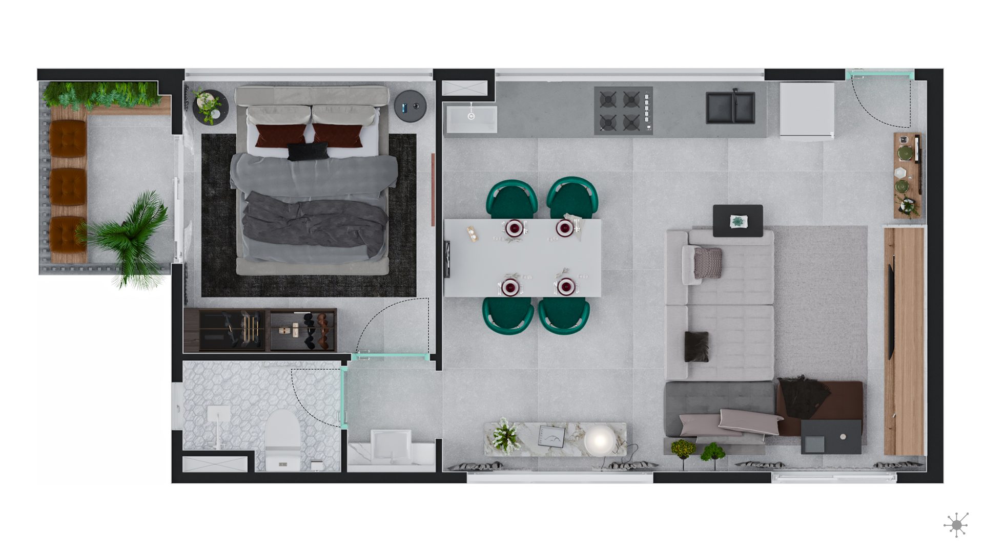 Planta de Living ampliado do Choice Ipiranga