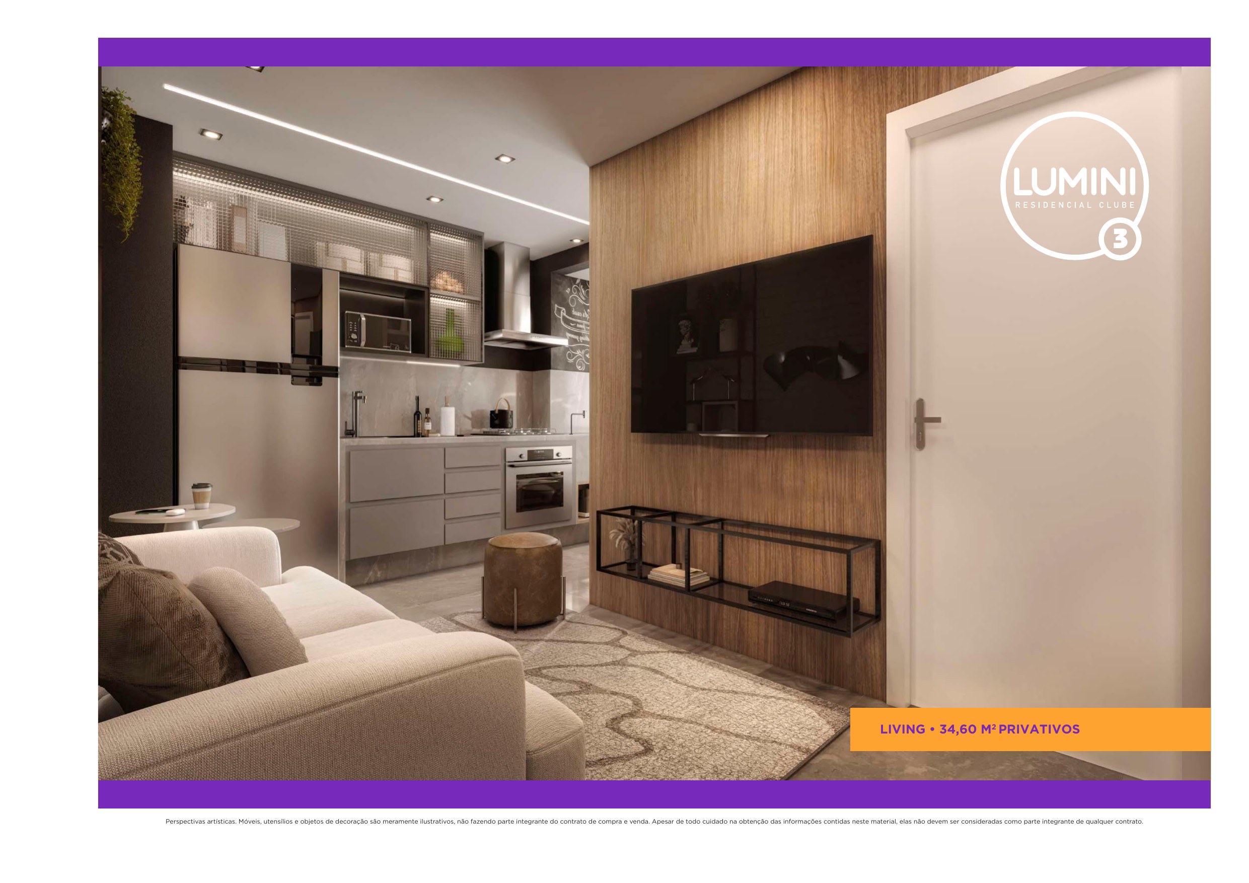 Living decorado — Lumini 3 Residencial Clube