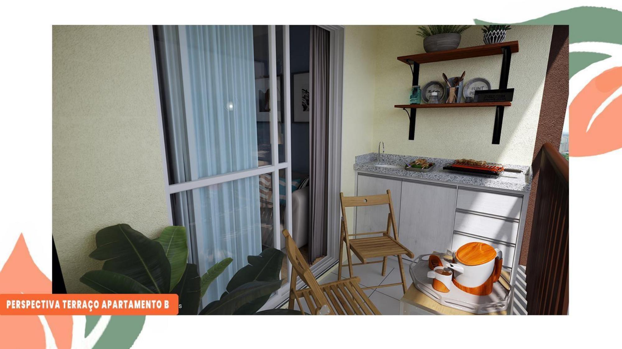 Perspectiva do terraço — apartamento planta B — Advanced Taboão I