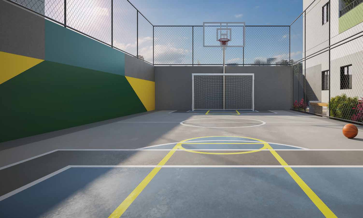 Quadra (aprox. 12,00 m x 7,21 m) — Residencial Momi by BP8
