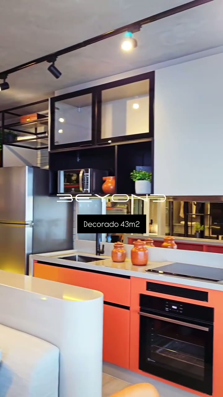 Living da planta de 43,07 m²