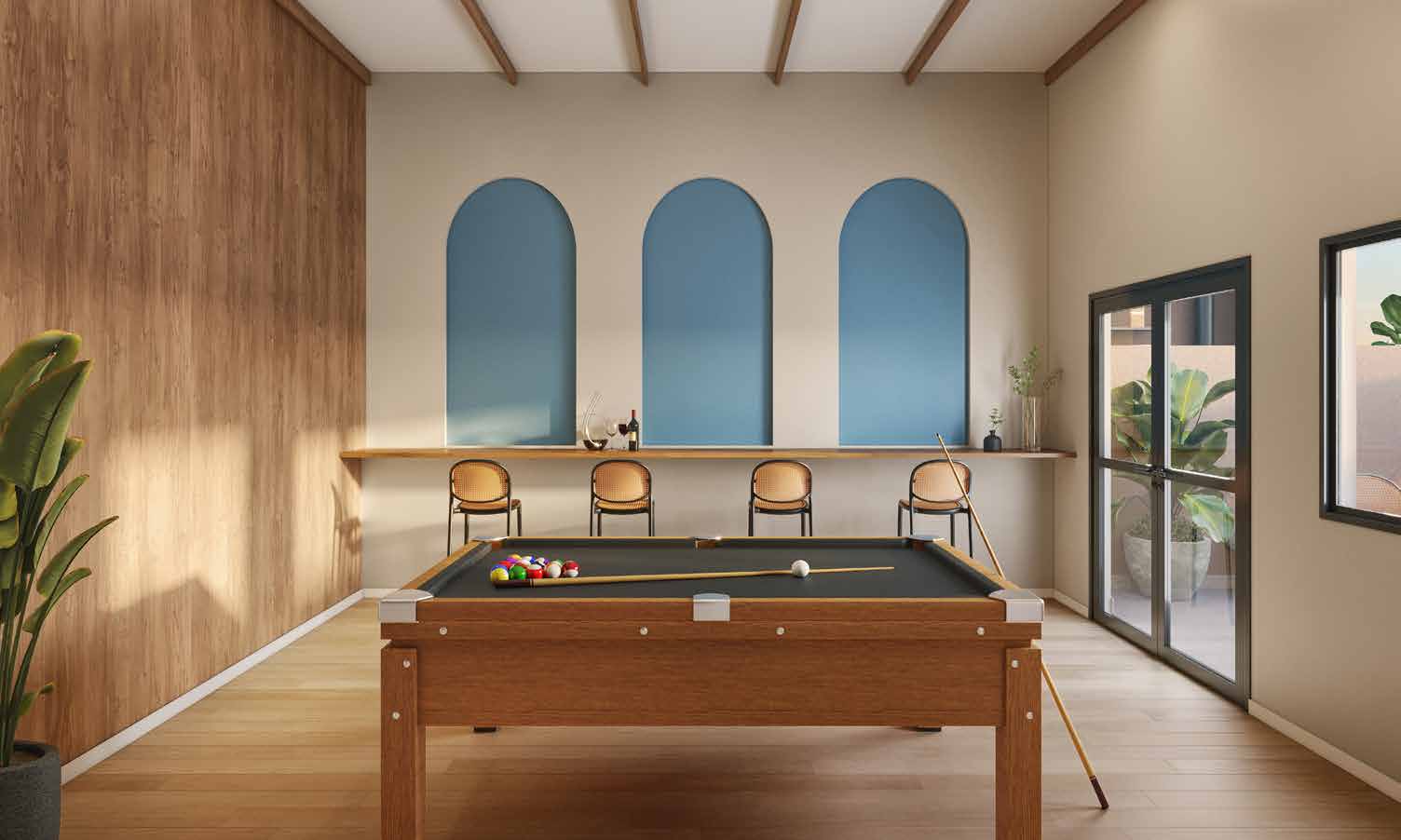 Sports bar com mesa de sinuca — Residencial Momi by BP8