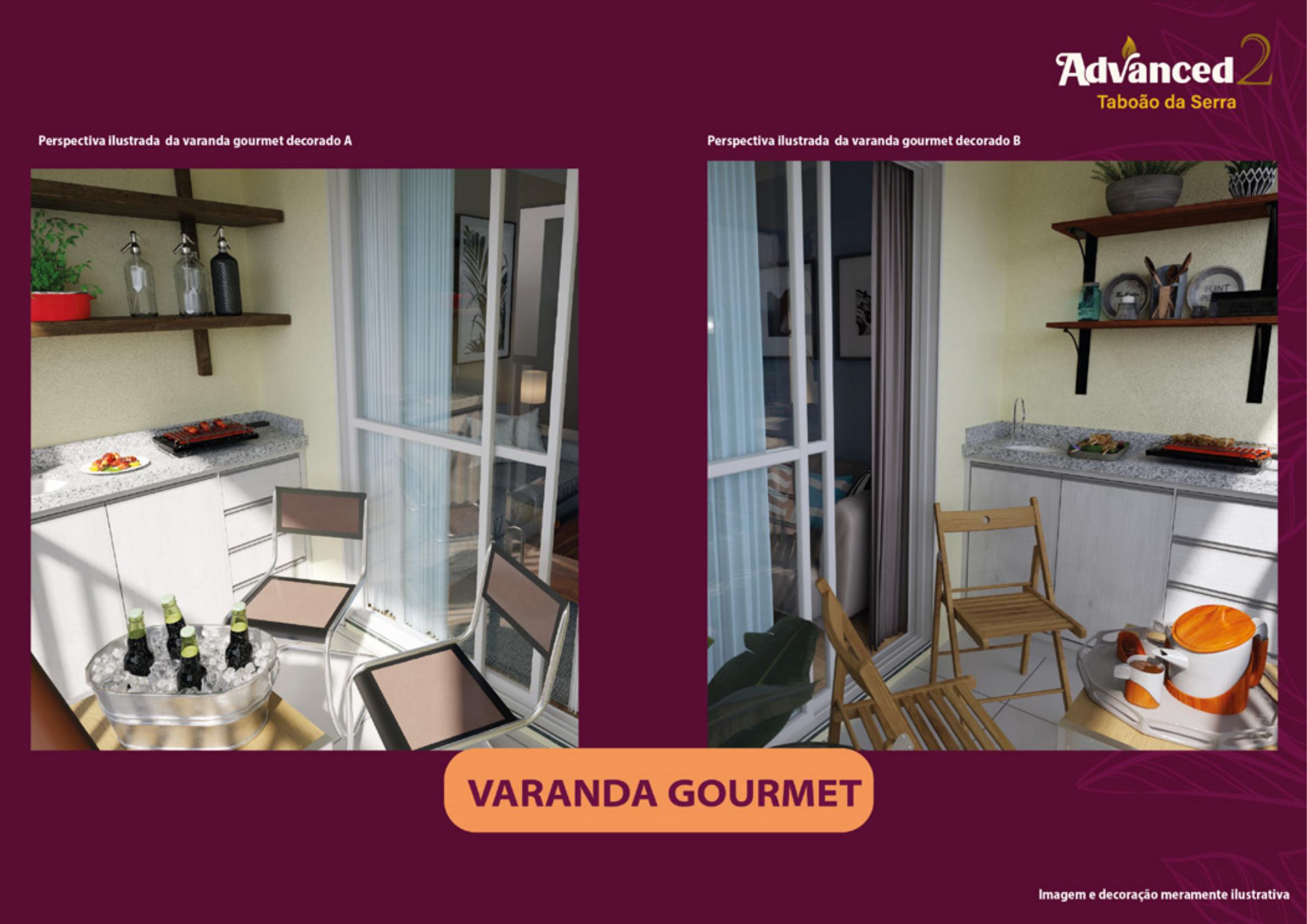 Varandas gourmet dos decorados A e B — Advanced 2 Taboão da Serra