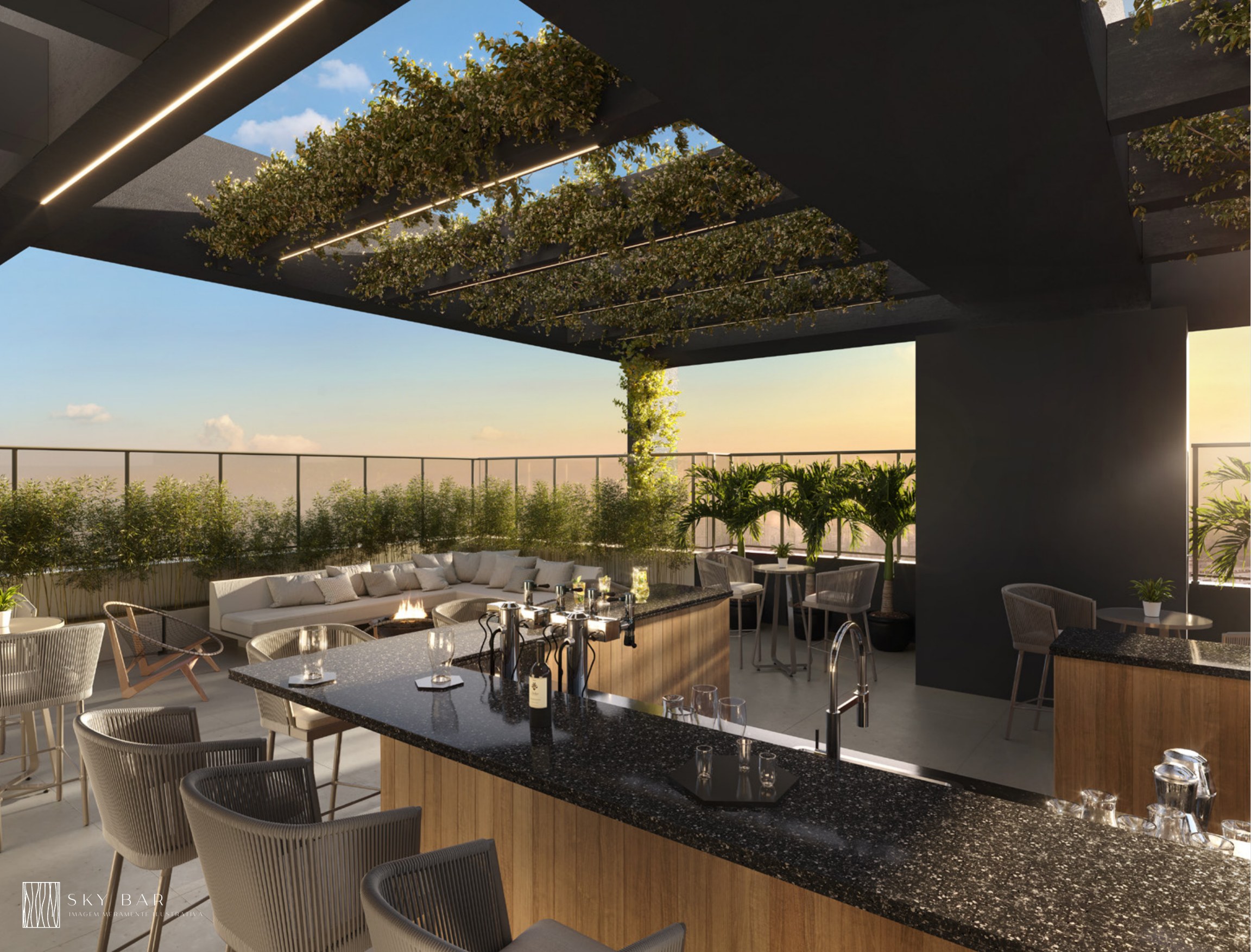 Sky bar — bancada — Symmetry Residence