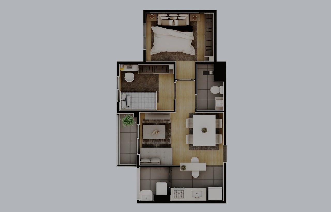 Planta de Viva Bem Perus 2 Dorms do Viva Bem Perus