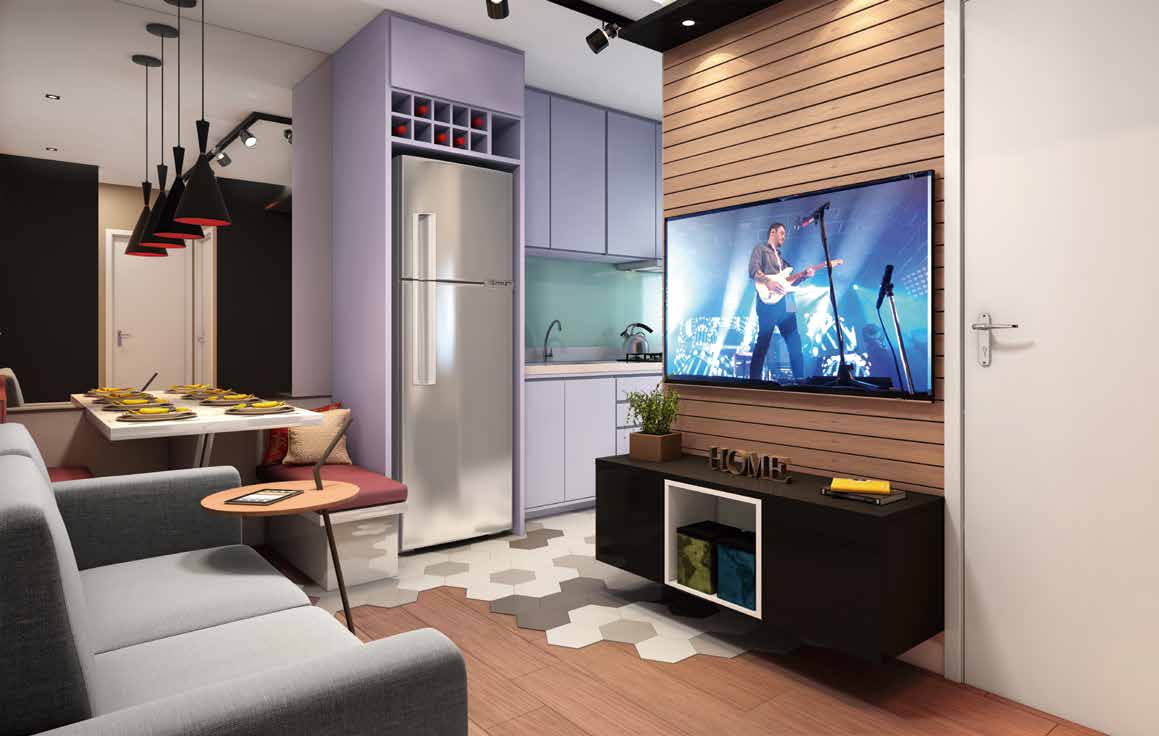 Living decorado — Solar das Violetas Residencial Clube