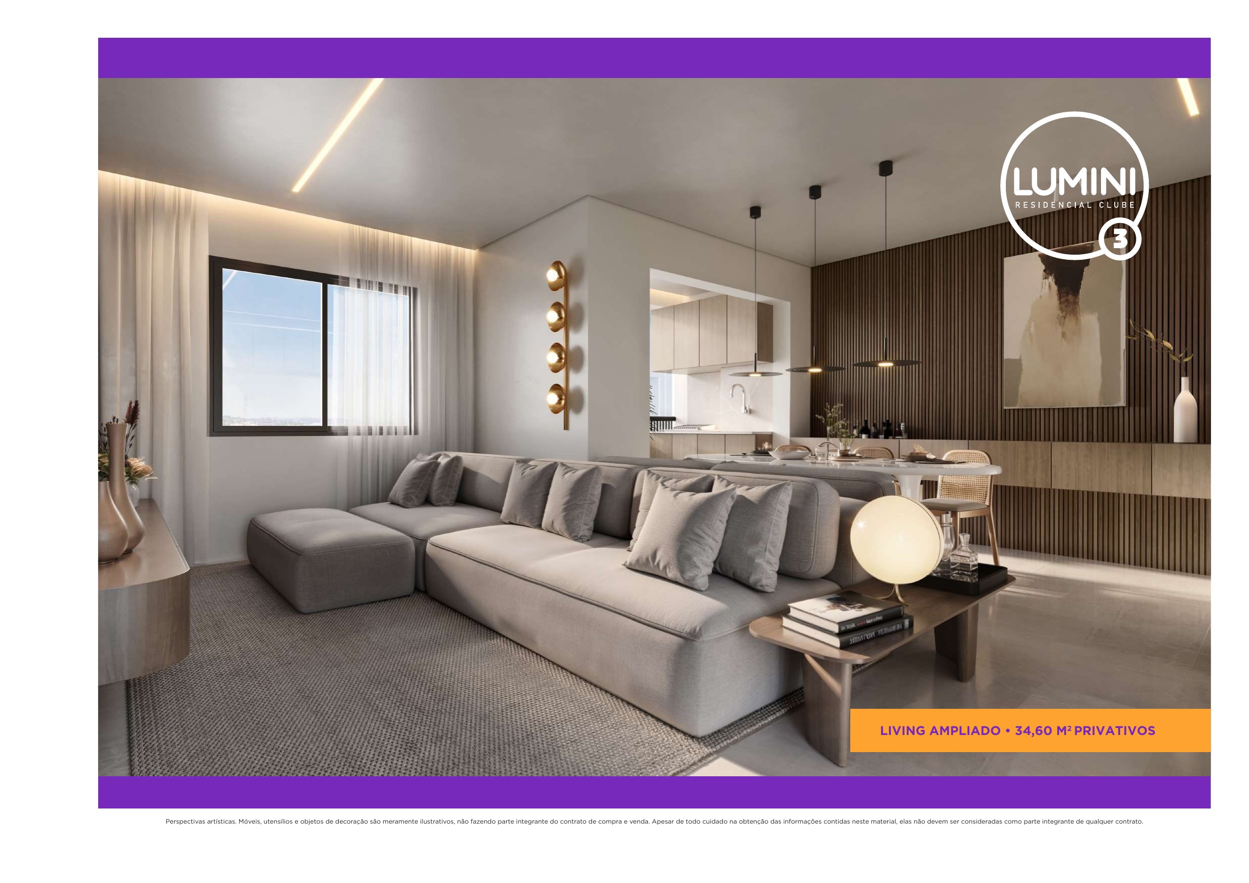 Living e varanda gourmet — Lumini 3 Residencial Clube