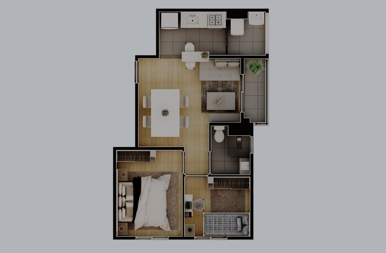 Planta de Viva Bem Perus 2 Dorms do Viva Bem Perus