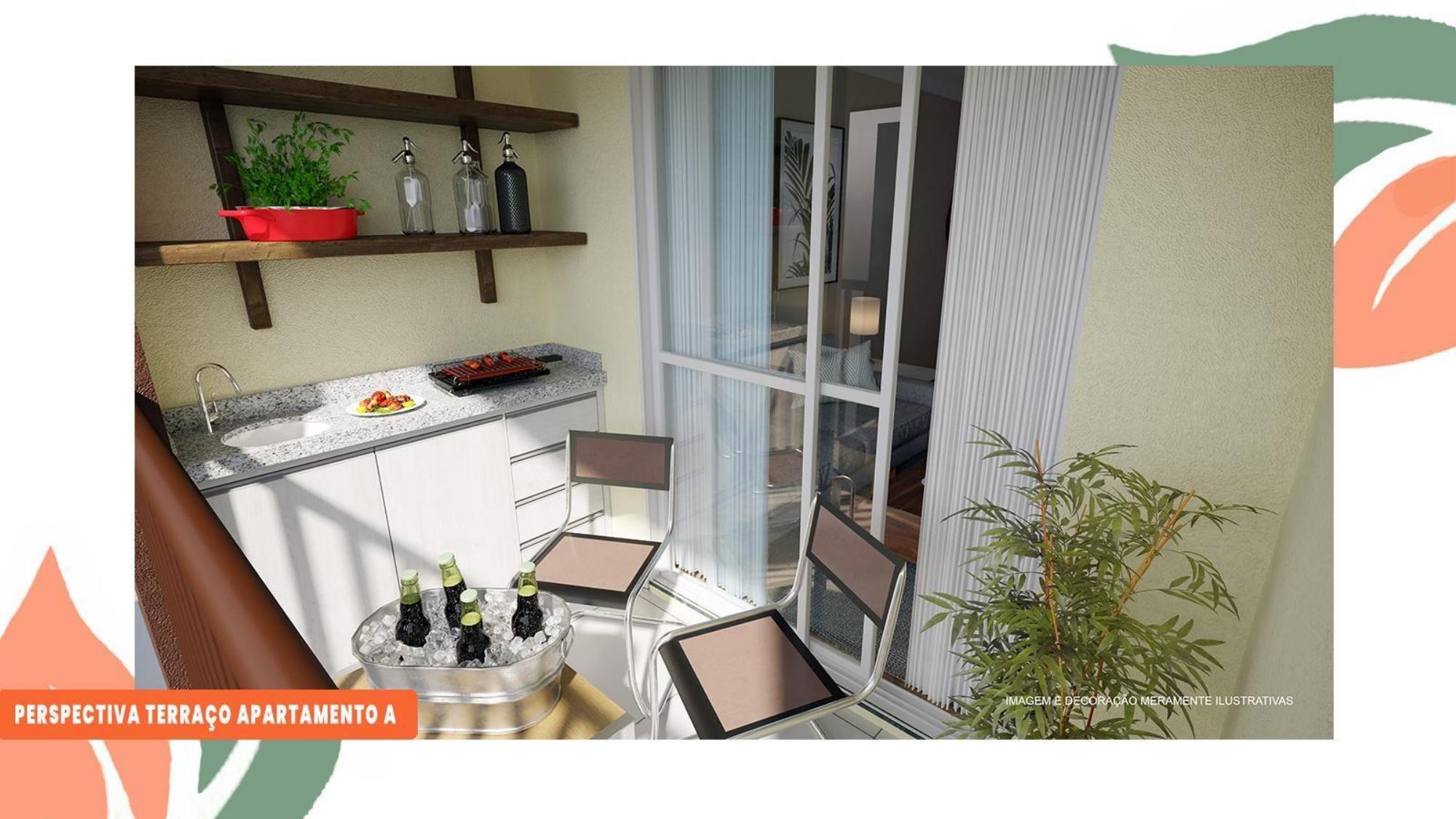 Perspectiva do terraço — apartamento planta A — Advanced Taboão I