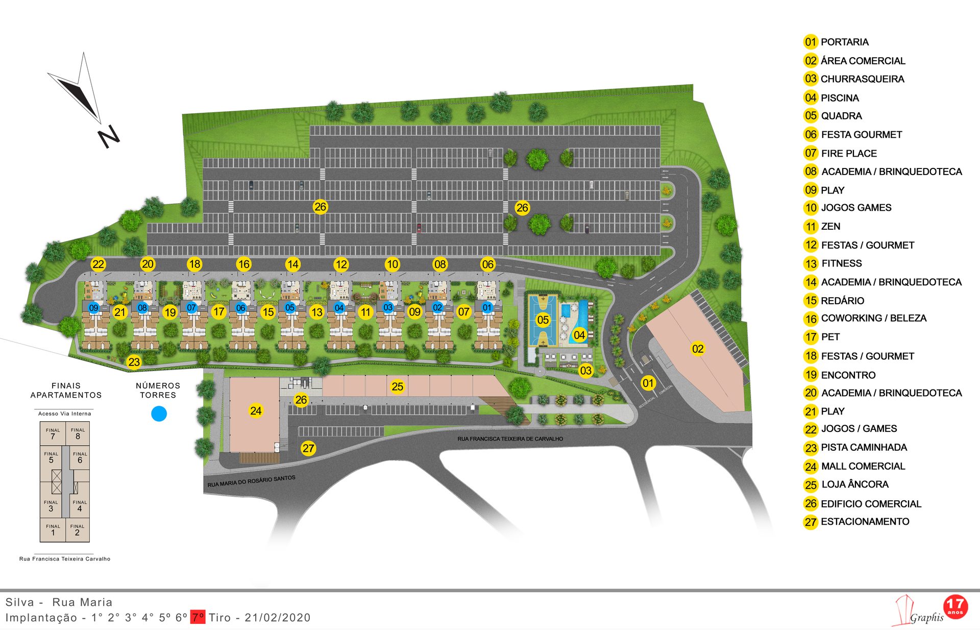 Planta de Implantação geral do Bella Cidade Itapevi