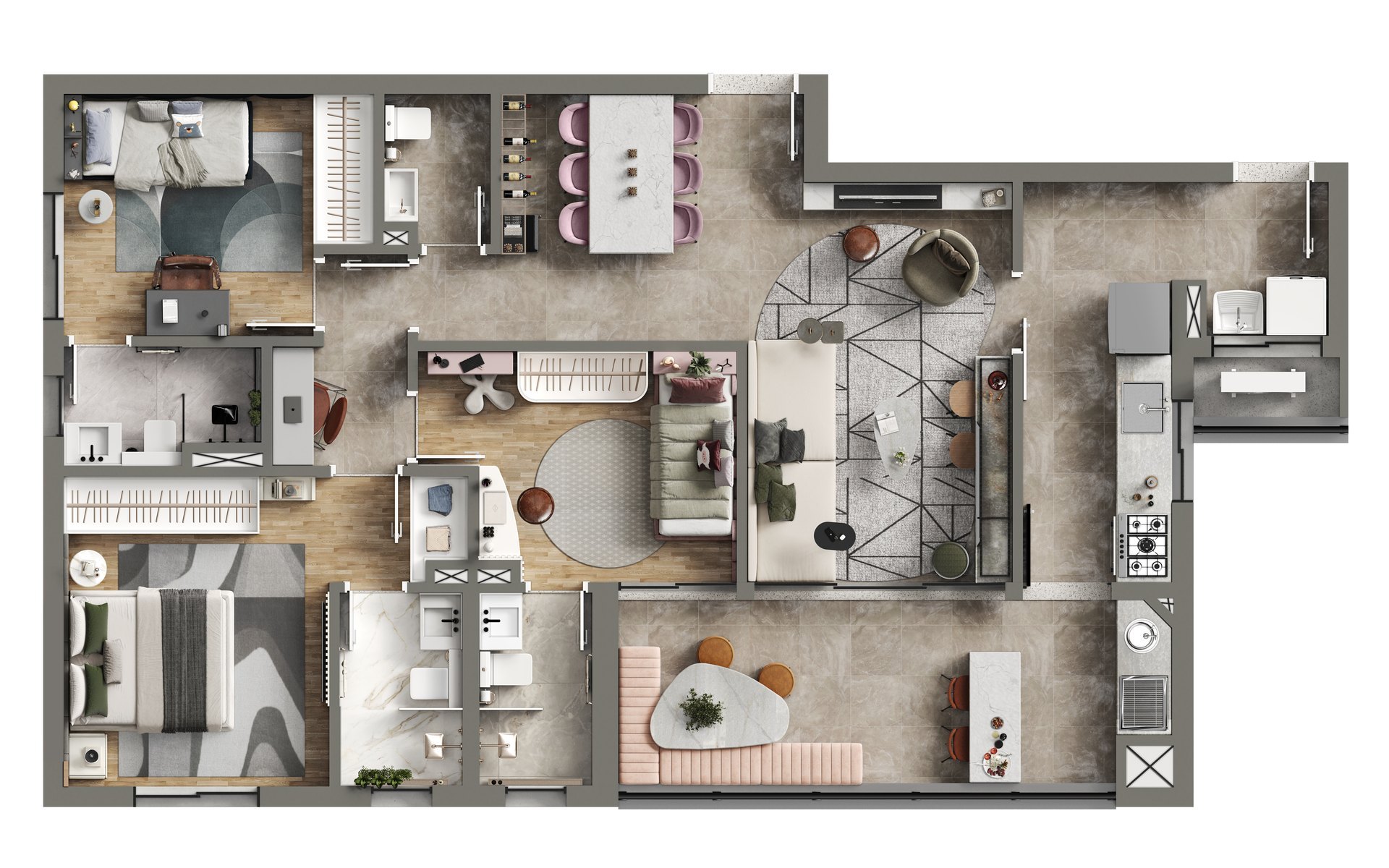 Planta de 94 m² do Legacy Osasco