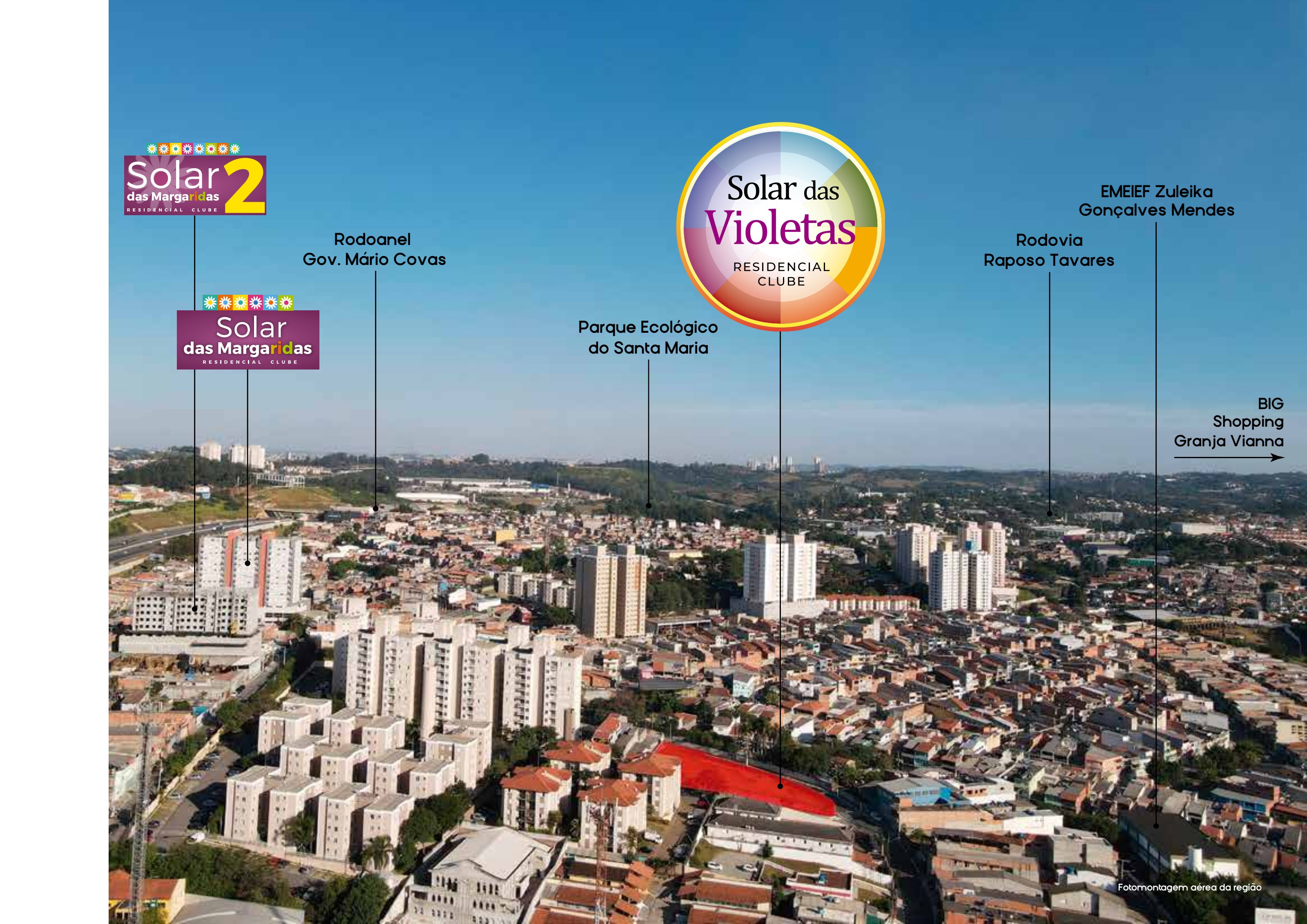 Localização no Santa Maria — Solar das Violetas Residencial Clube