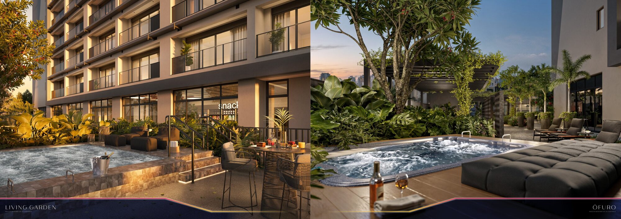 Living Garden e fire place — DUO Stay Residence