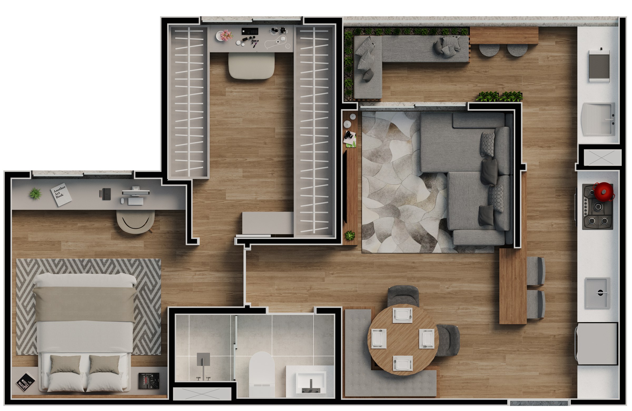 Planta de Elos Barueri Final 01 Closet do Elos Residencial Clube