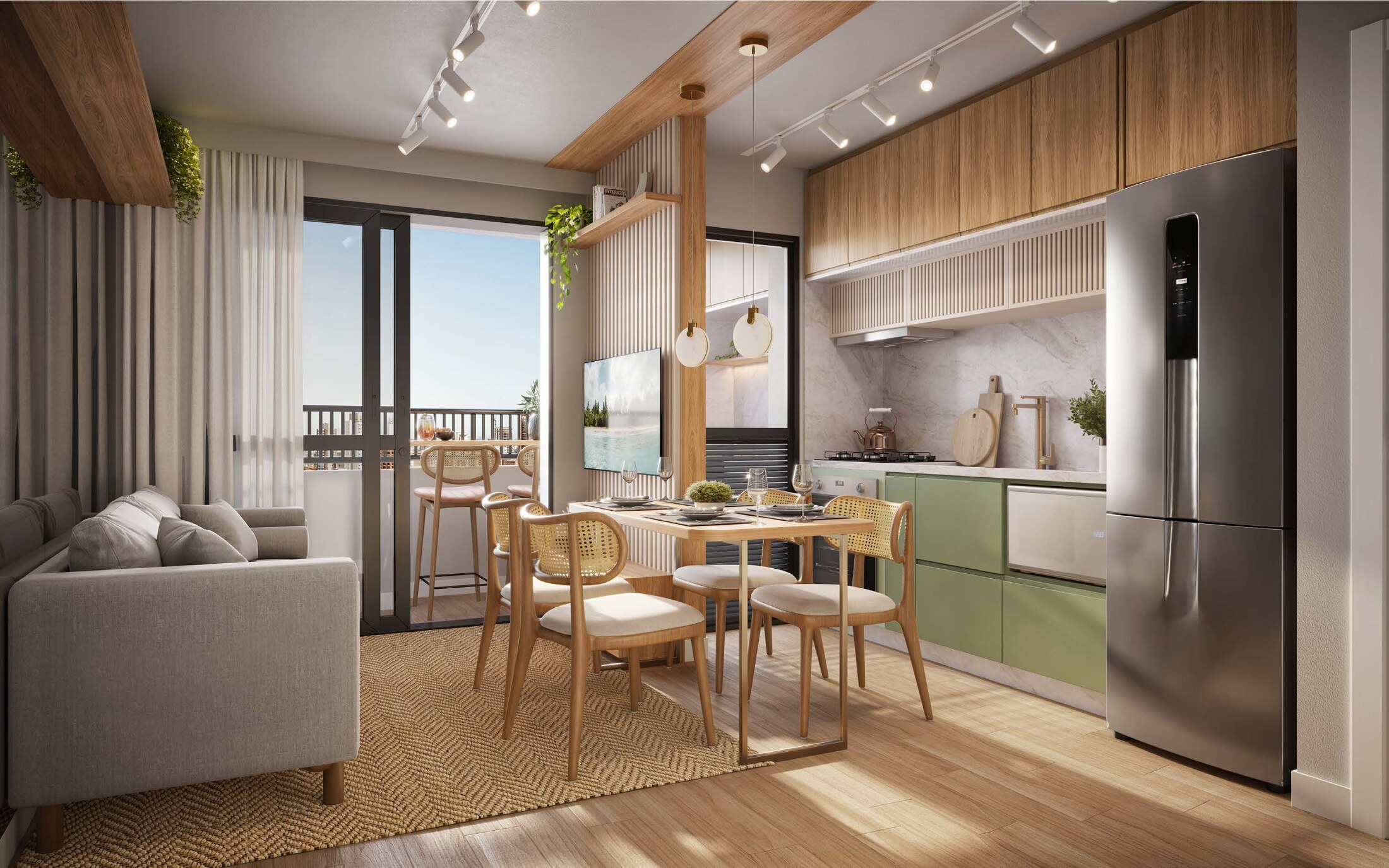 Living da unidade tipo A — Residencial Maro by BP8