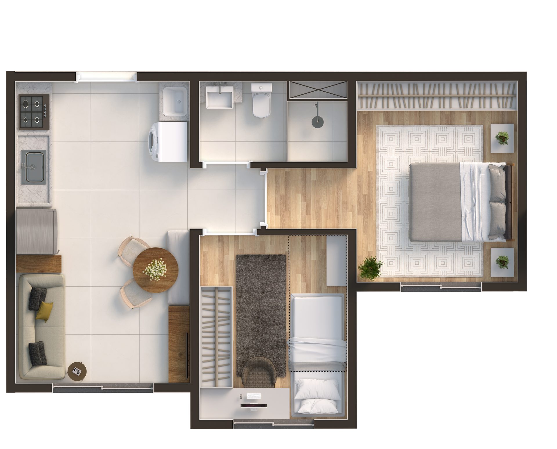 Planta de Apartamento tipo do Solarium Home Club