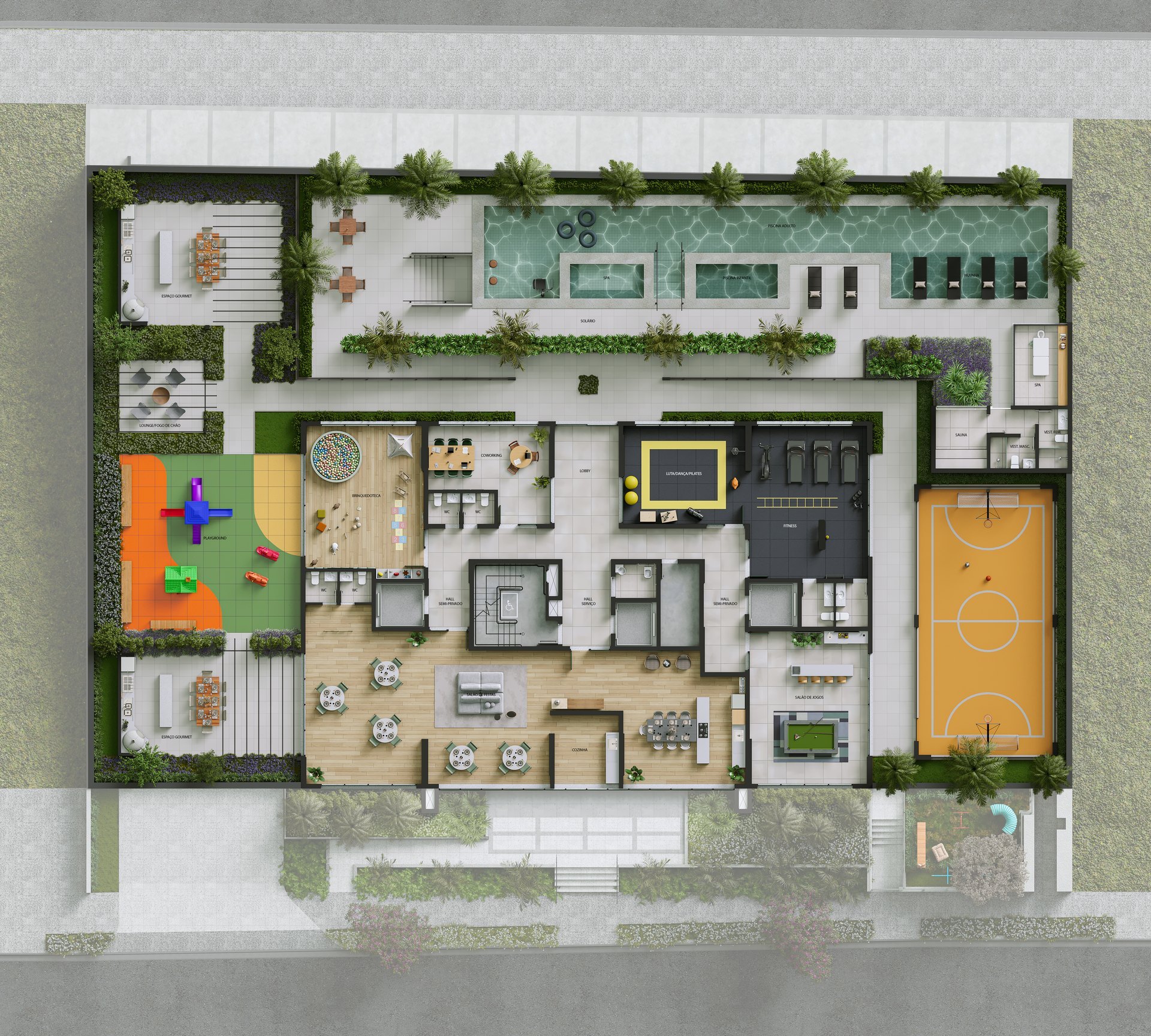 Implantação do átrio — Legacy Osasco