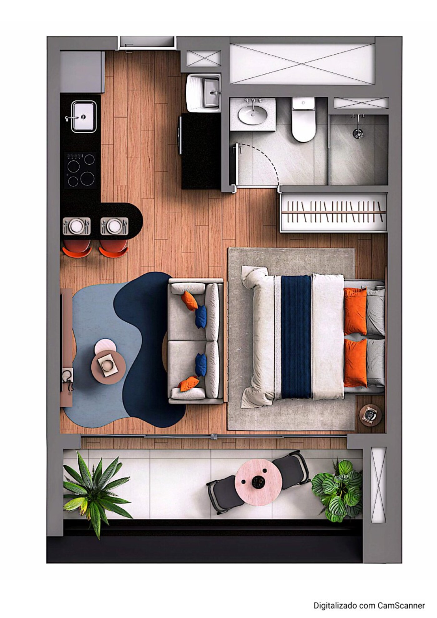 Planta de Tipologia 03 do DUO Stay Residence