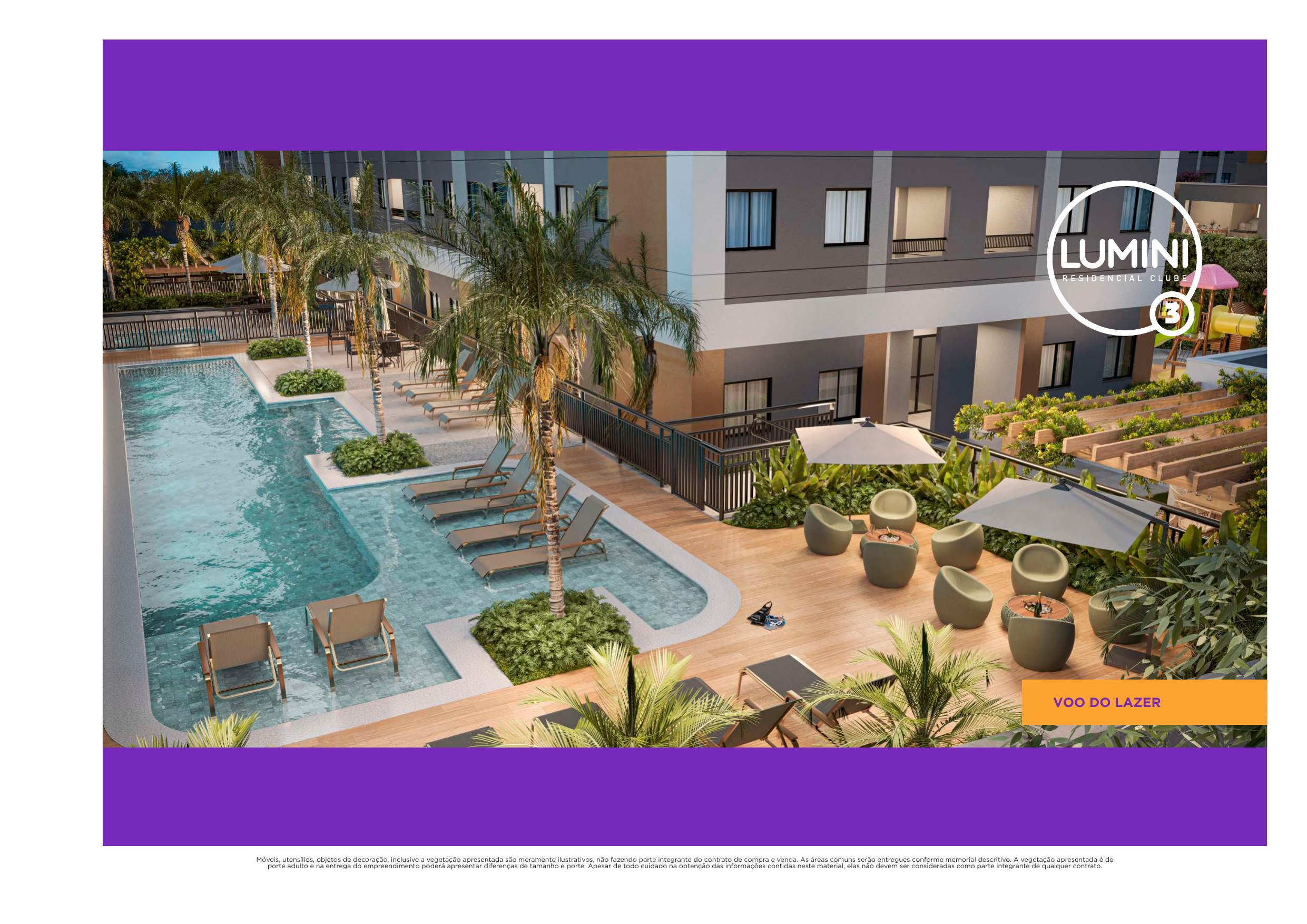 Deck molhado e solário — Lumini 3 Residencial Clube