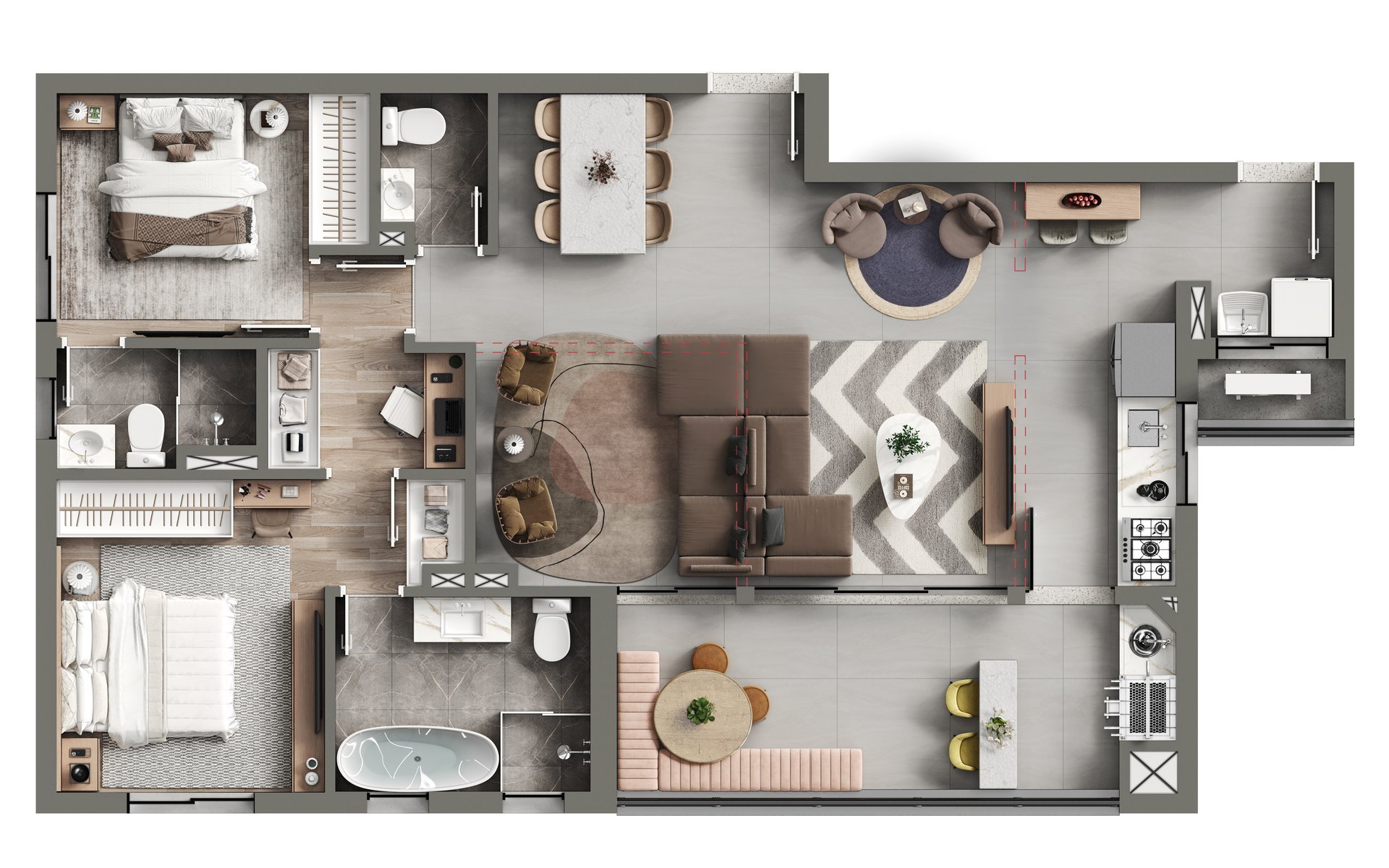 Planta de 94 m² do Legacy Osasco