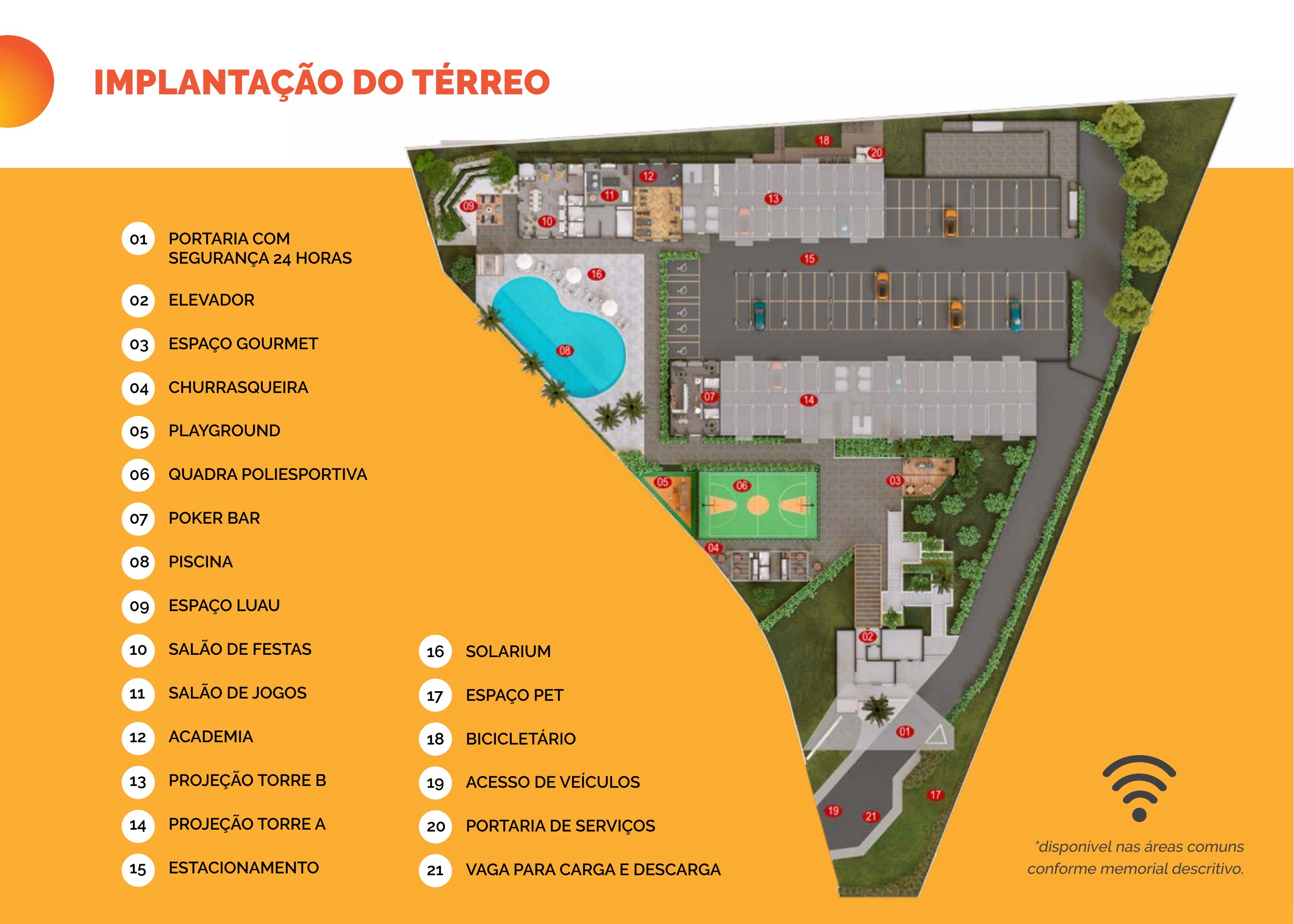 Implantação do térreo — Lumini Clube Residencial