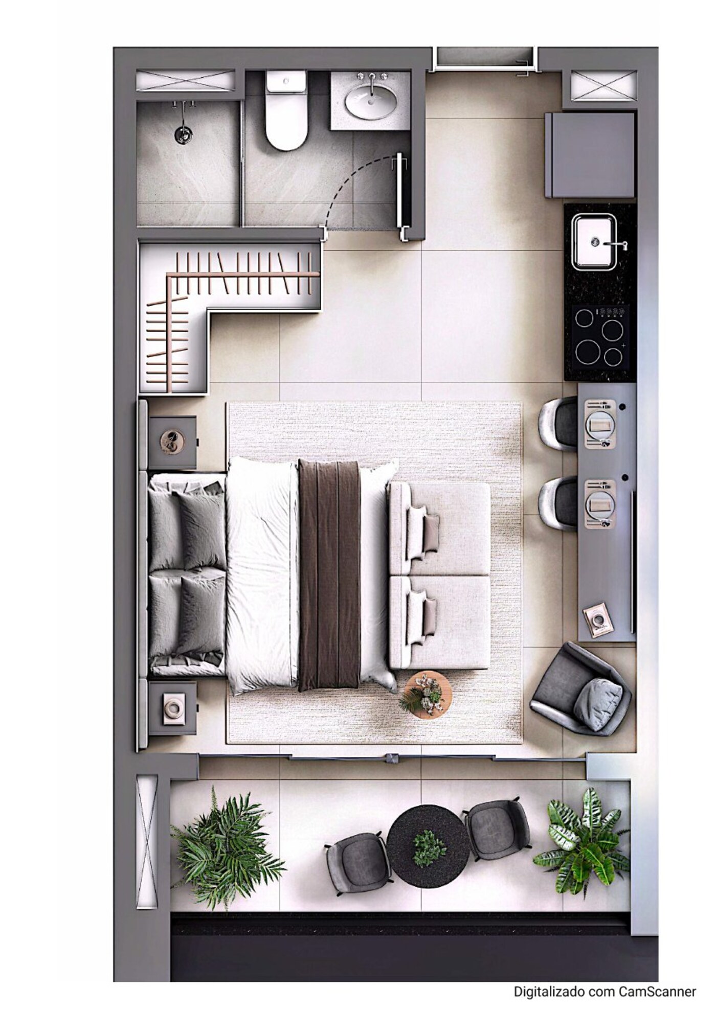 Planta de Tipologia 05 do DUO Stay Residence