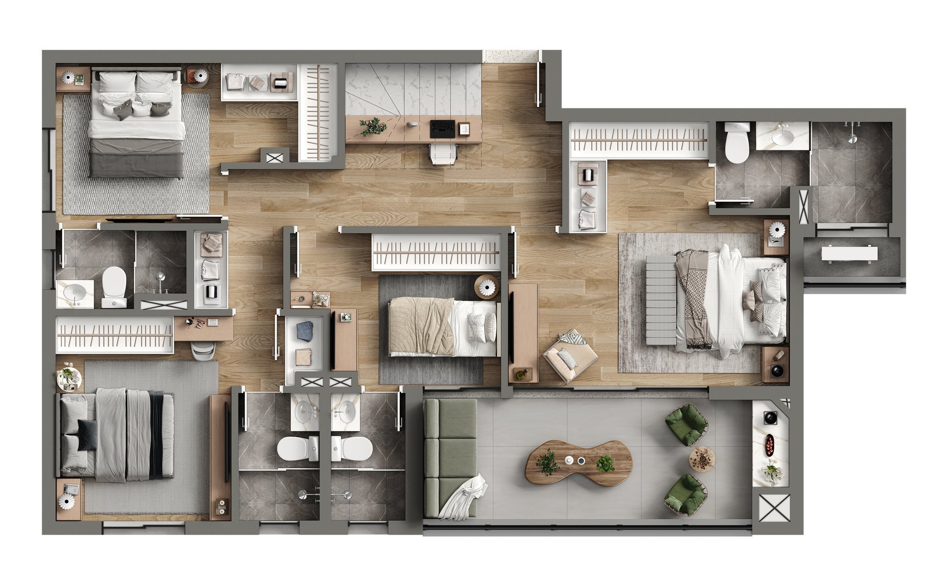 Planta de Cobertura duplex do Legacy Osasco