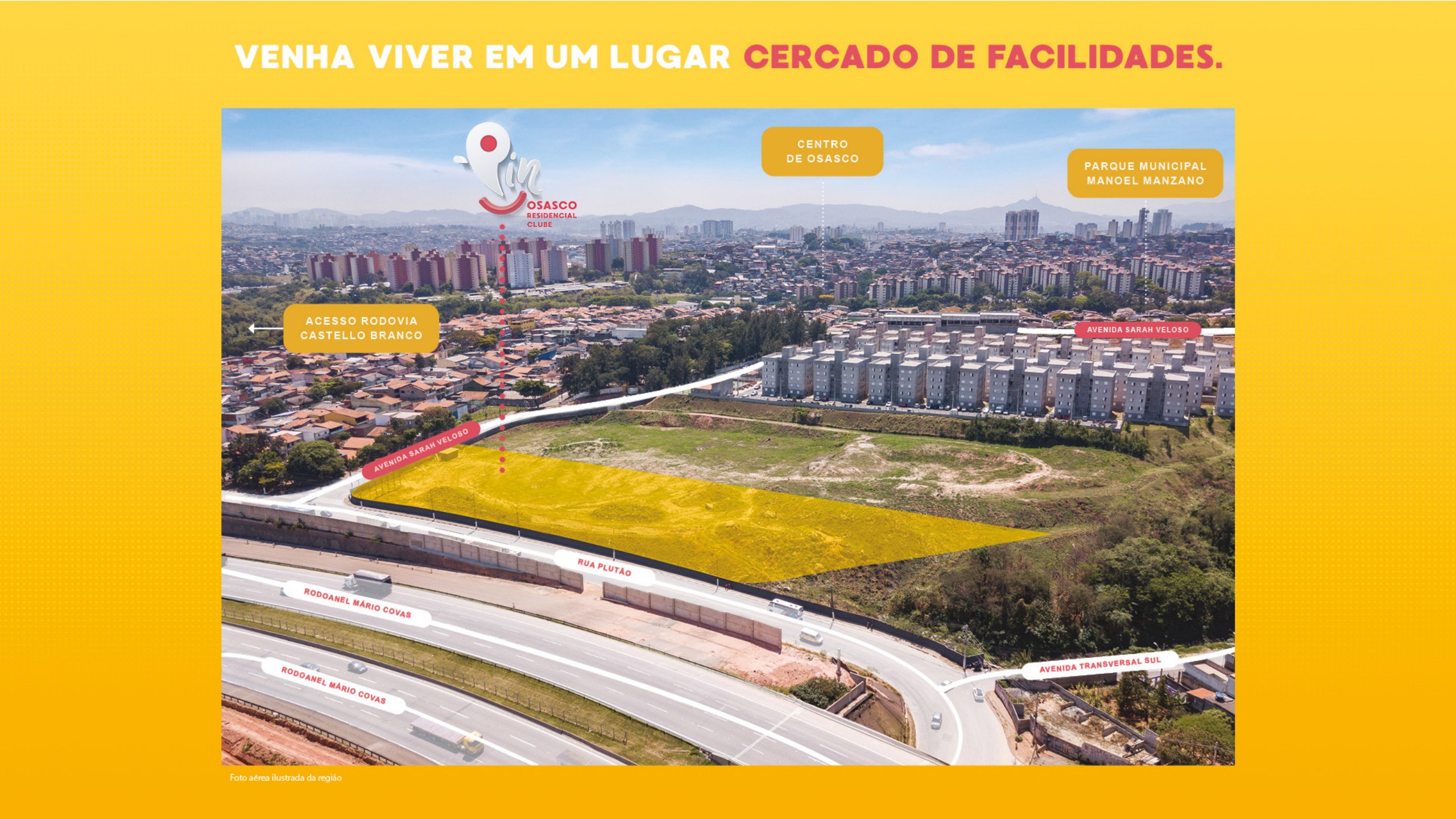 Vista aérea do terreno — PiN Osasco Residencial Clube