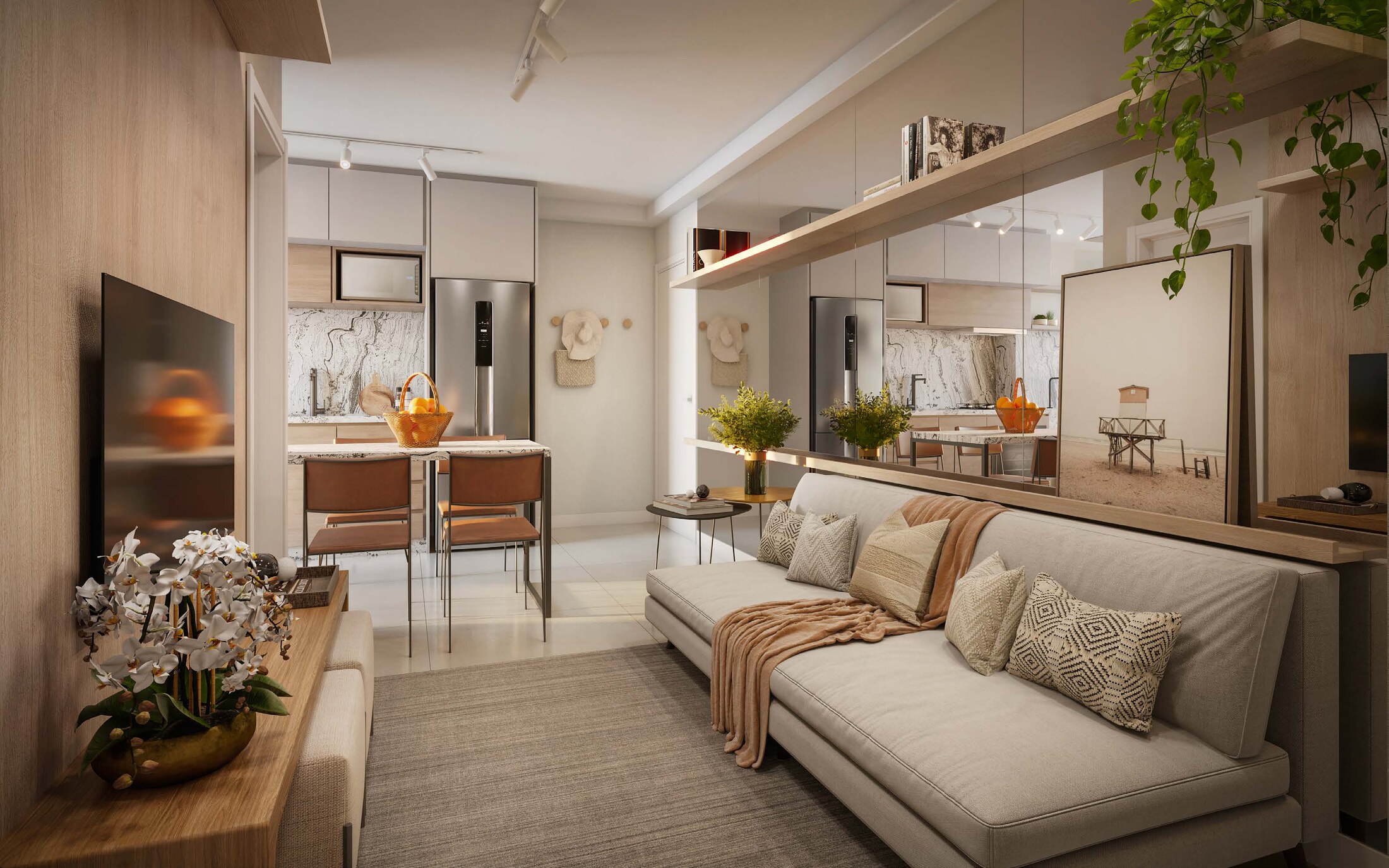 Living da unidade tipo C — Residencial Maro by BP8