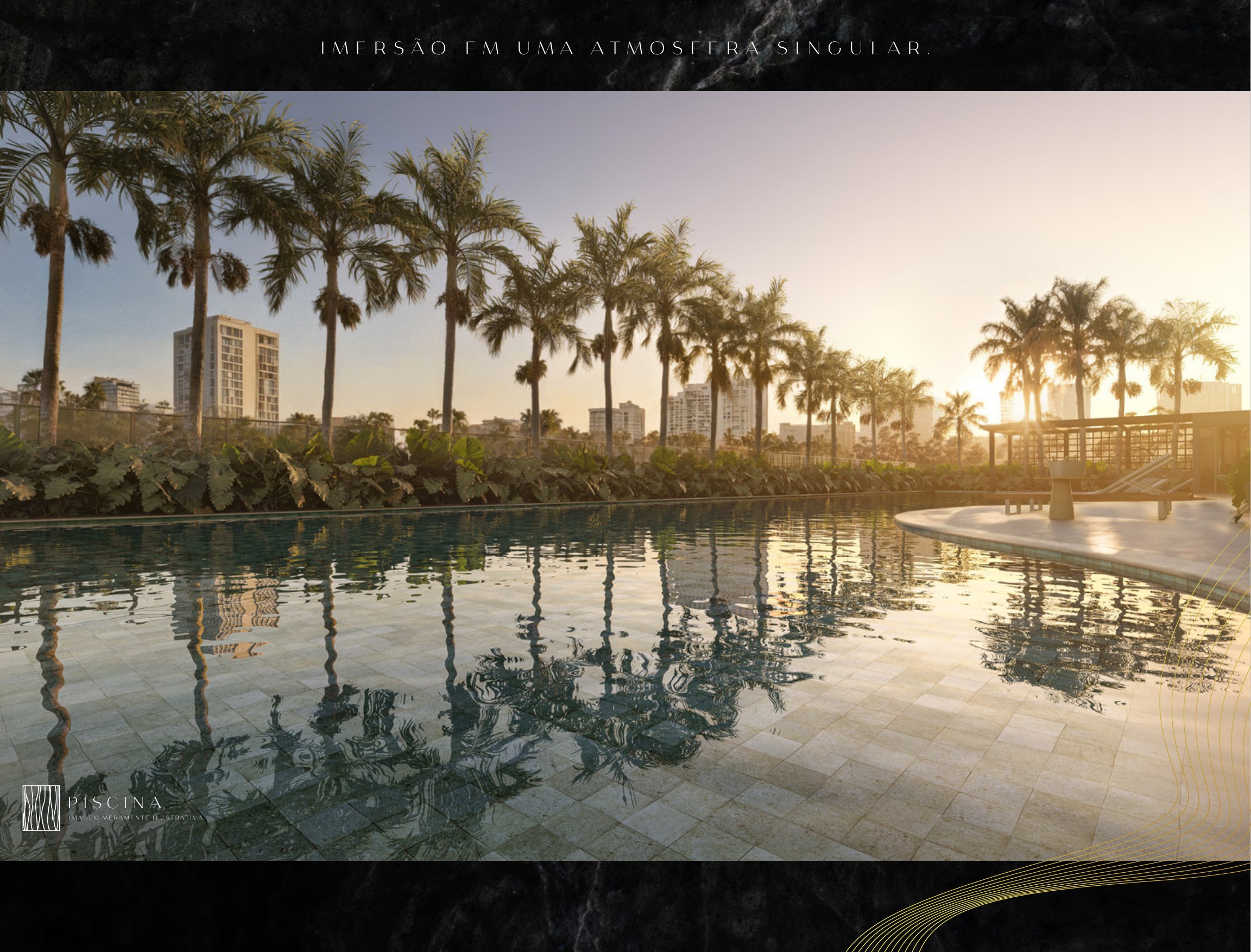 Piscina — vista do deck — Symmetry Residence
