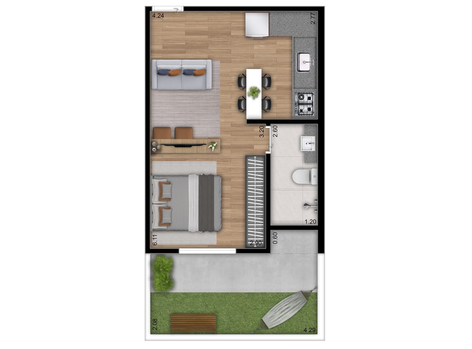 Planta de Apartamento tipo 02 do Pop Art Jaçanã