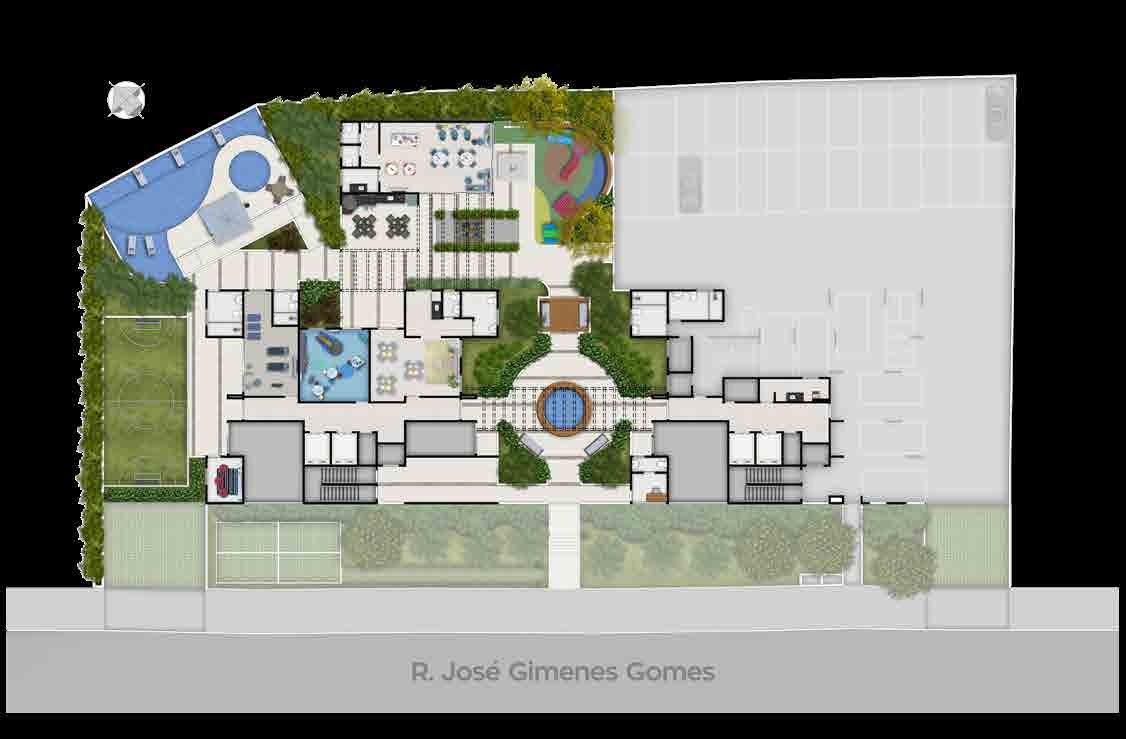 Implantação do térreo — DeMAIS Bela Vista Residencial Clube