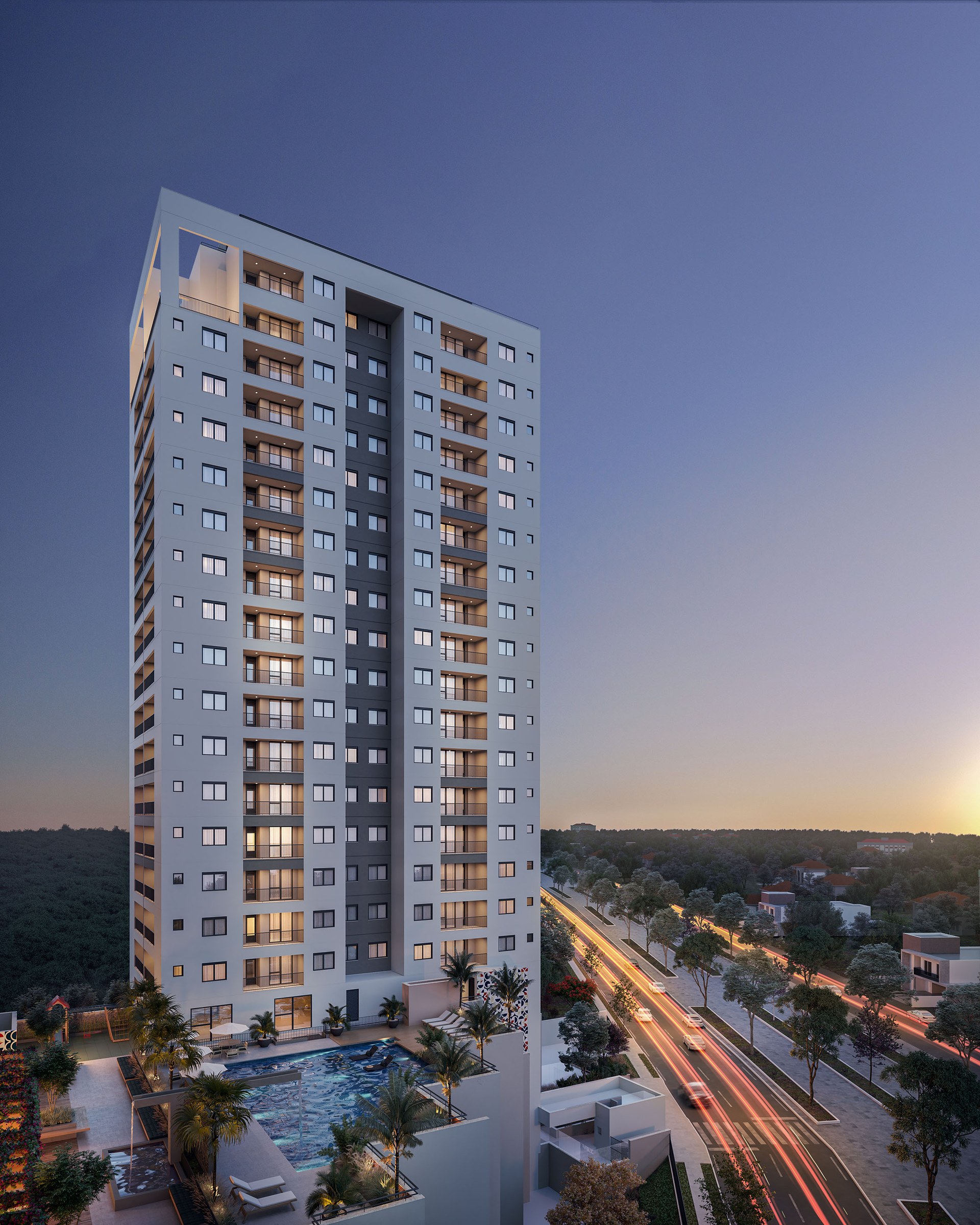 Fachada do Elos Residencial Clube