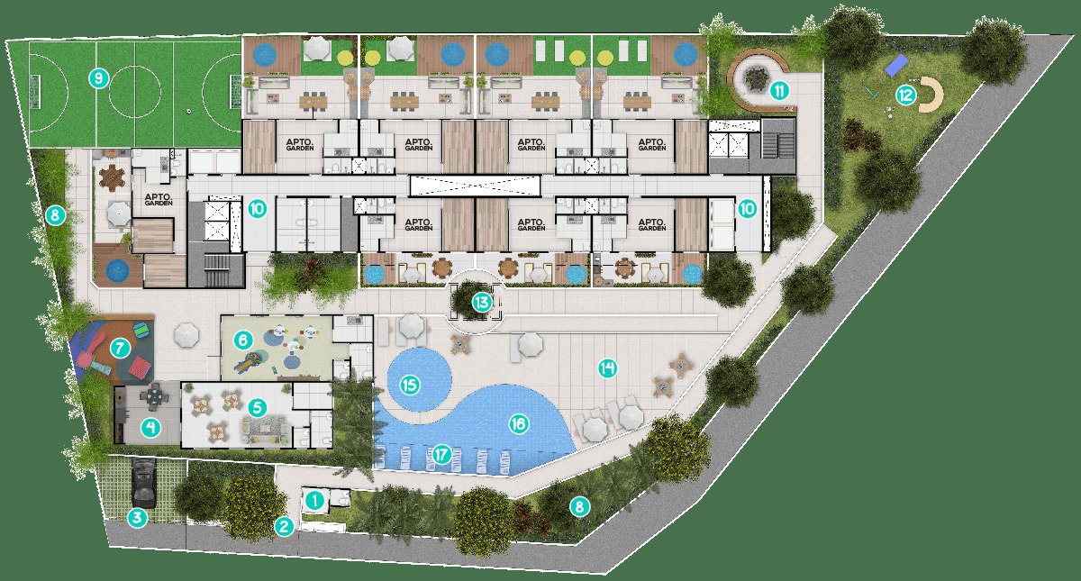 Implantação — áreas de lazer — Park 650 Condomínio Clube