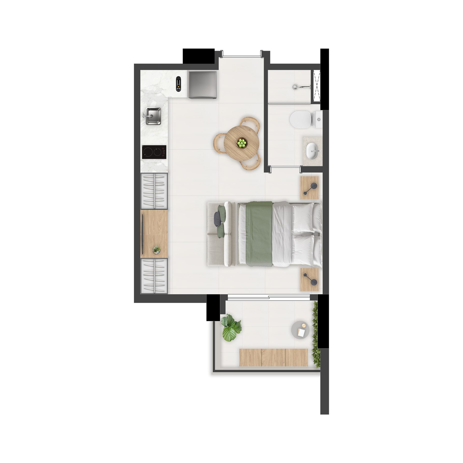 Planta de 25 m² — studio do Brás 120