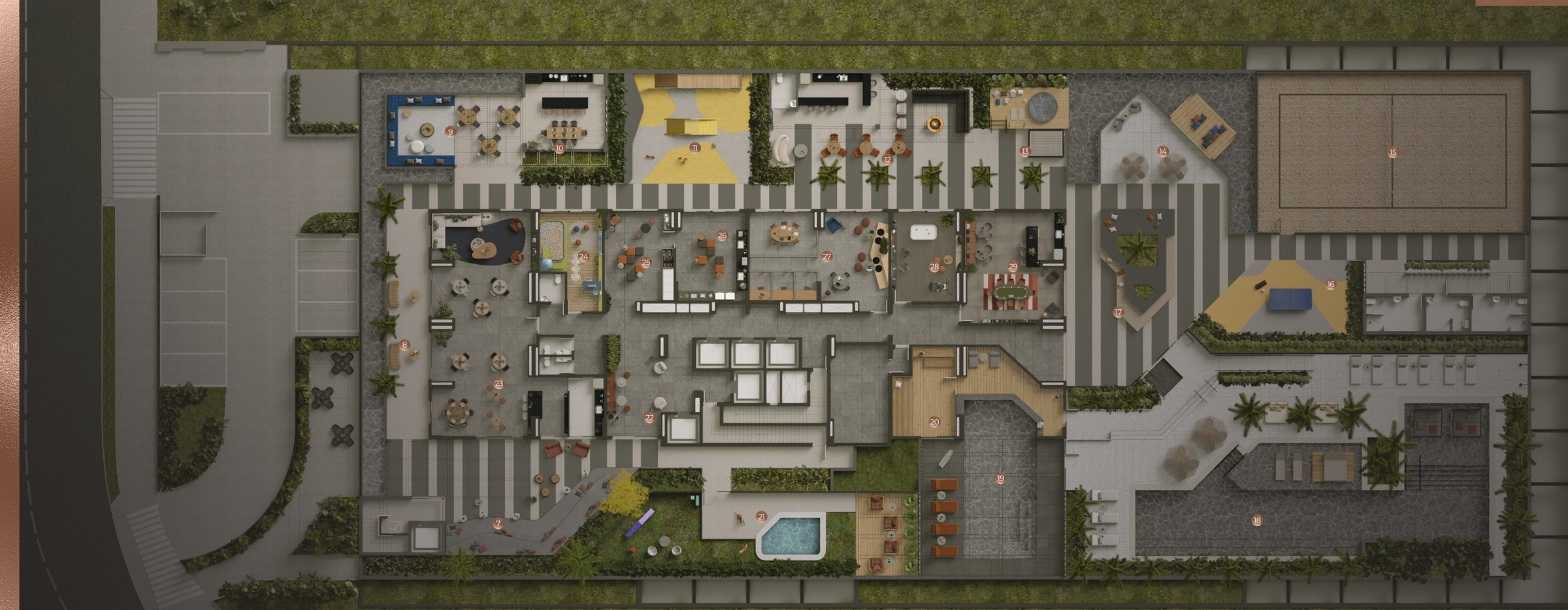 Implantação do térreo — LIV Stay Residence