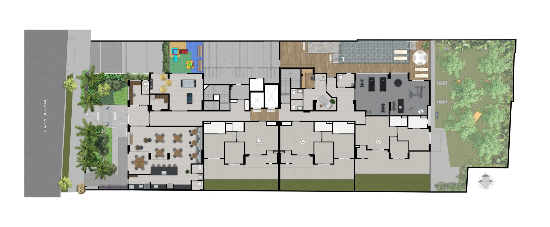 Planta de Implantação — térreo do Connect Penha