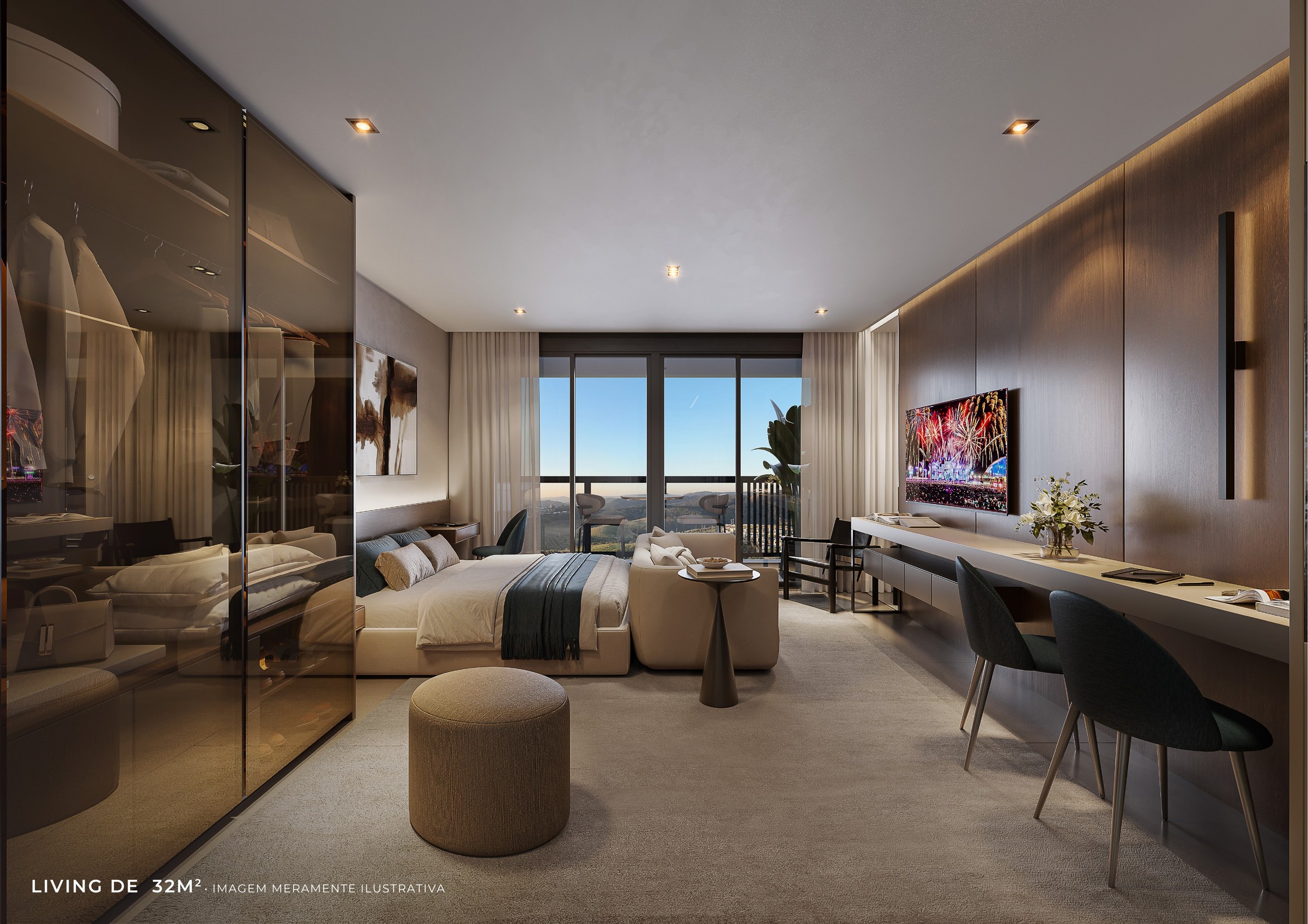 Living de 32 m² — LIV Stay Residence