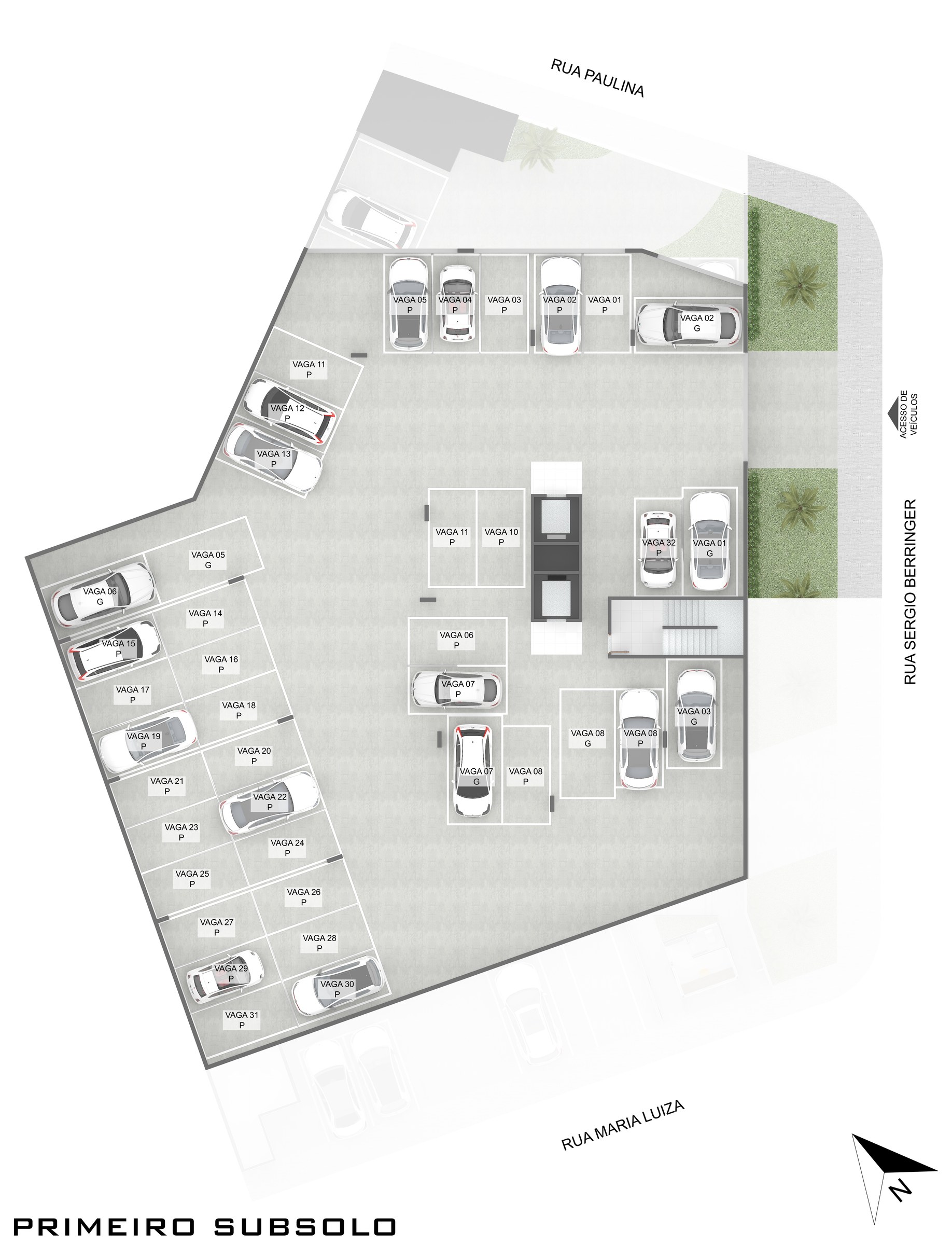 Planta de 1º subsolo do Parc Barcelona