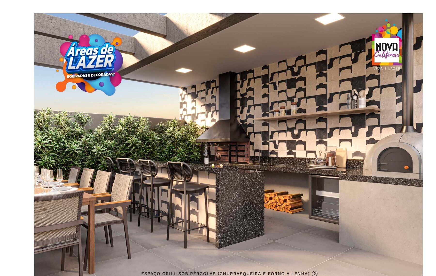 Espaço grill sob pérgolas 2 — Nova Califórnia