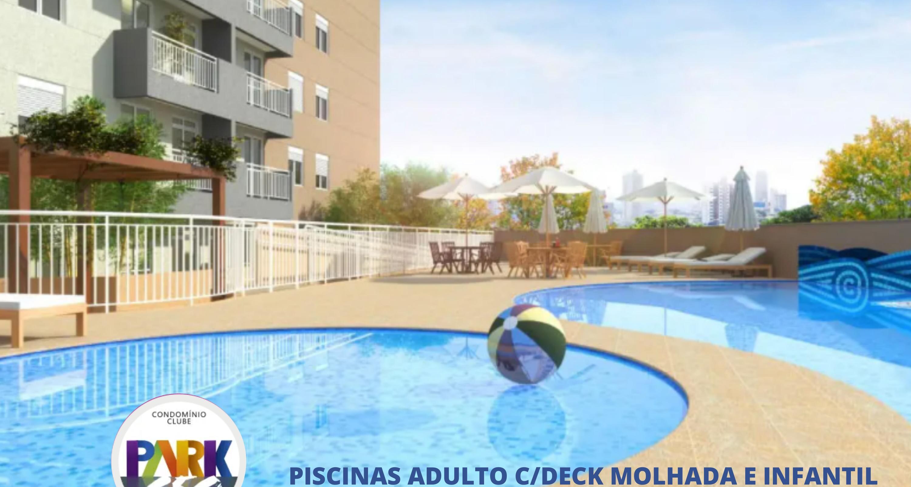 Piscinas adulto com deck molhado e infantil — Park 650 Condomínio Clube