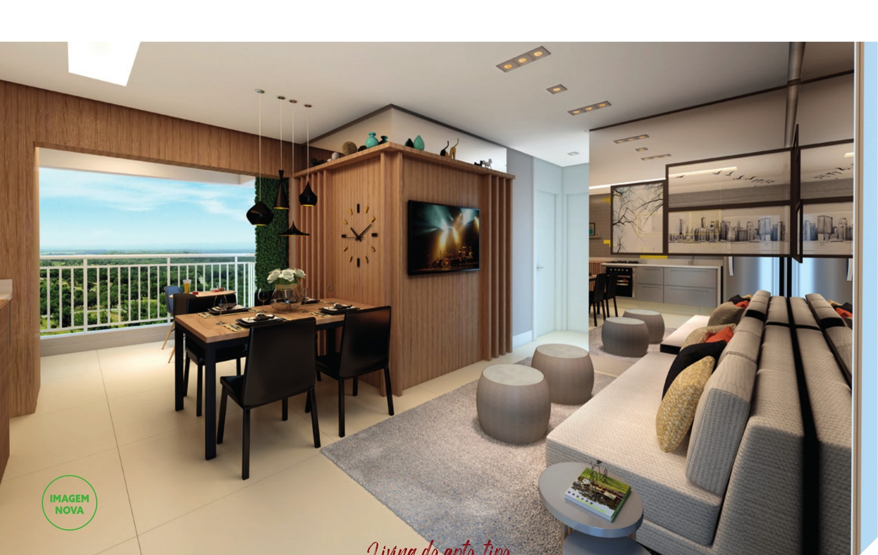Living do apartamento tipo — Specialle Residencial Barueri