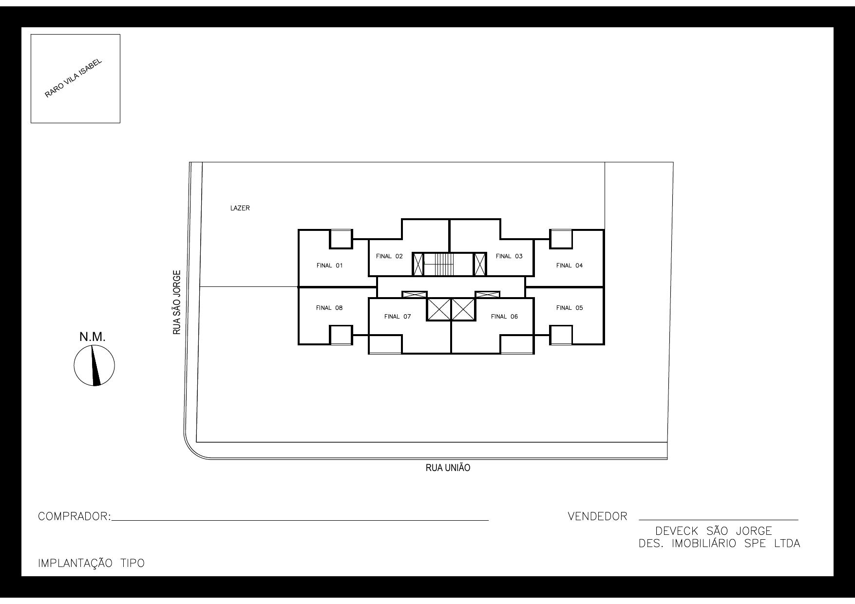 Implantação técnica — RARO Vila Isabel Condomínio Clube