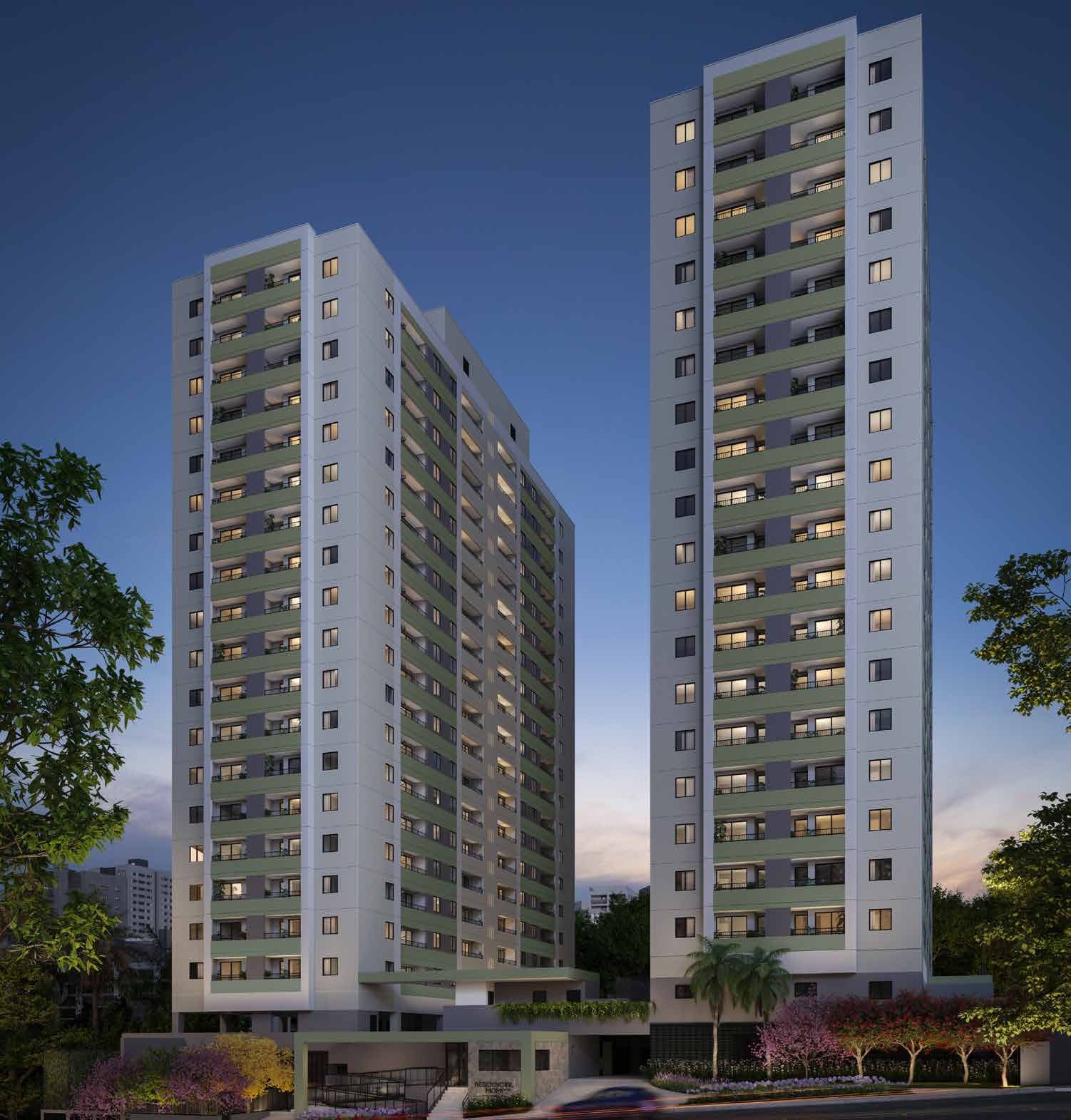 Fachada das duas torres — Residencial Momi by BP8